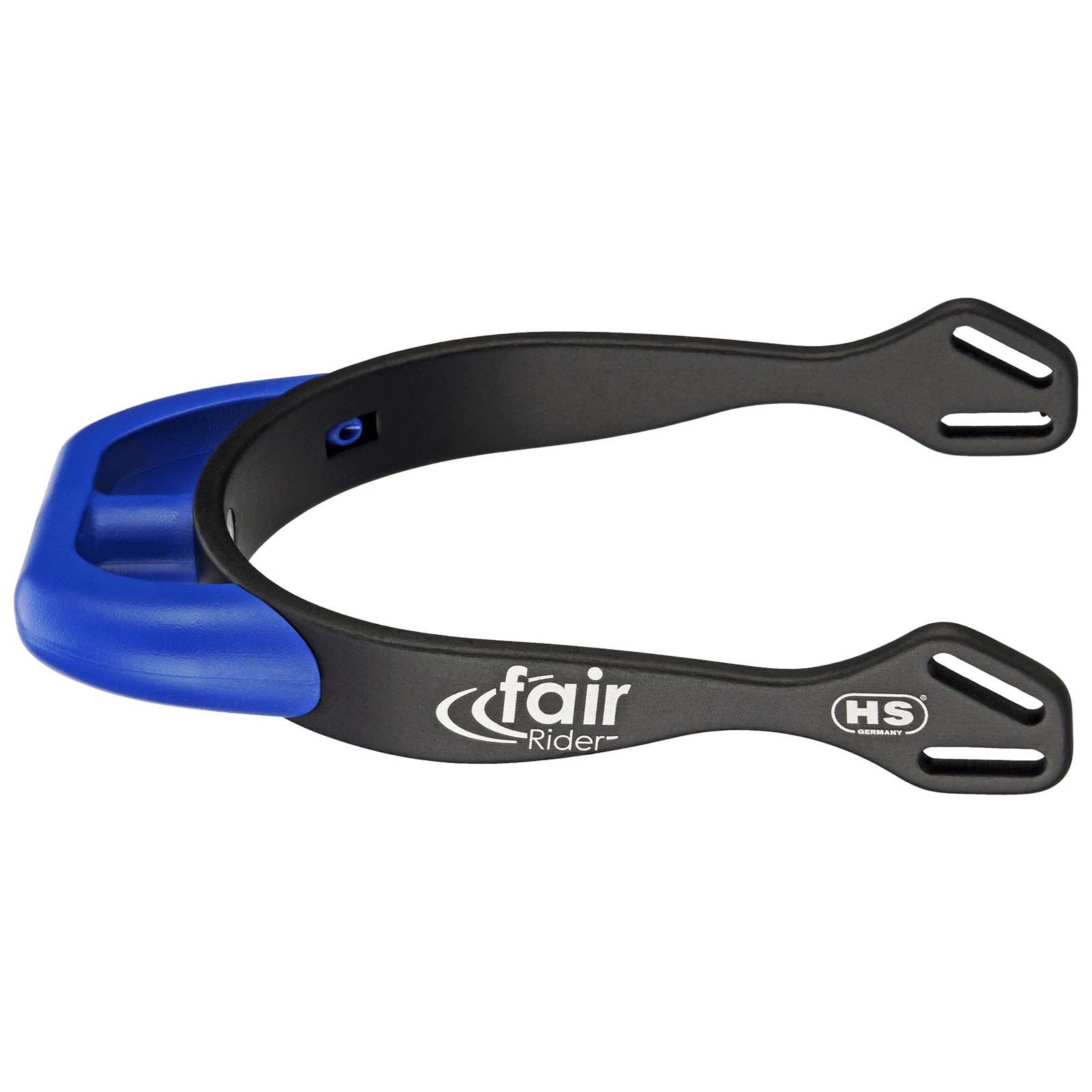 Black/Blue Sprenger FairRider Aluminium Spurs with Flat Neck 20mm