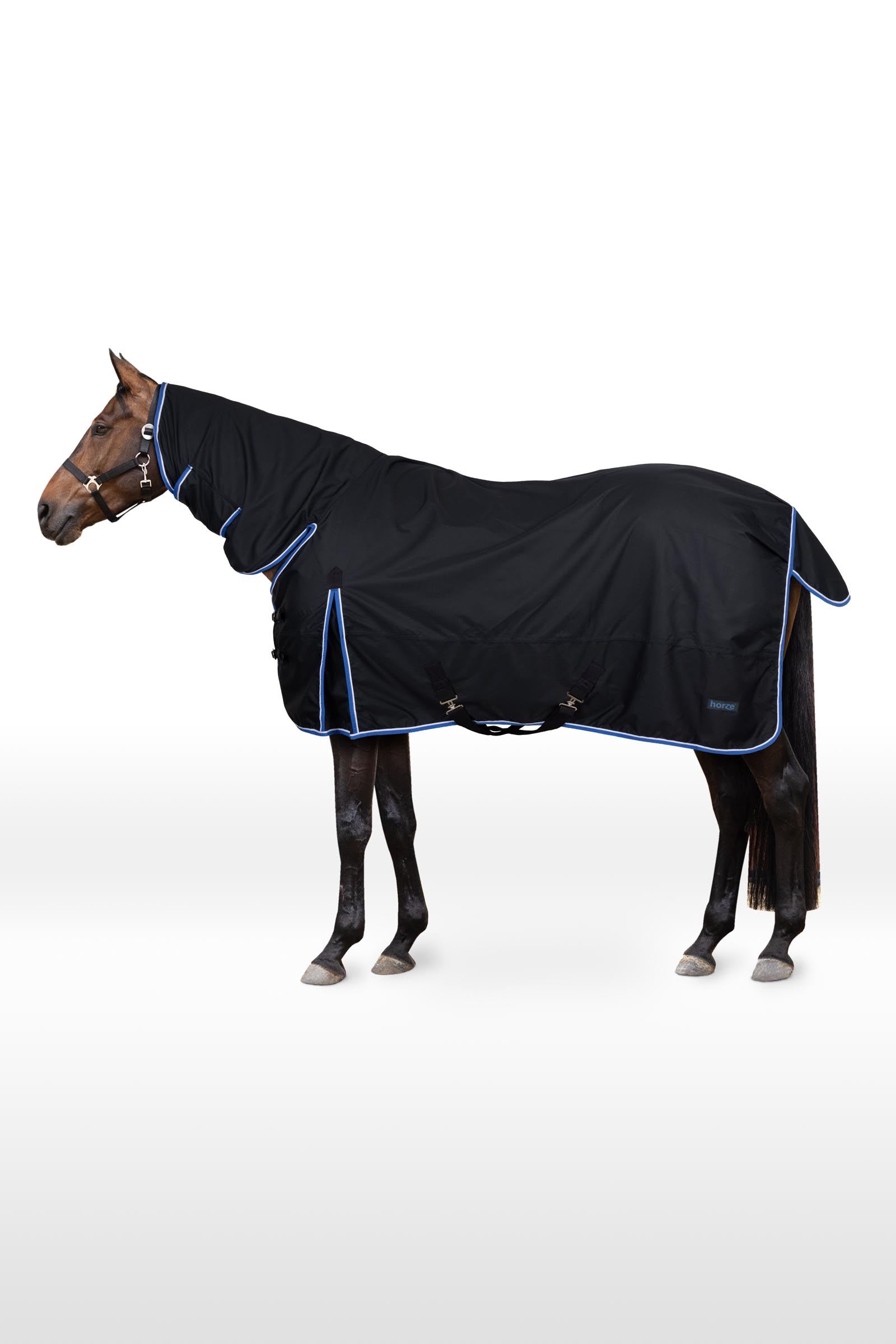 Dark Blue Horze Glasgow Lightweight Full Neck Turnout Rug, 0g