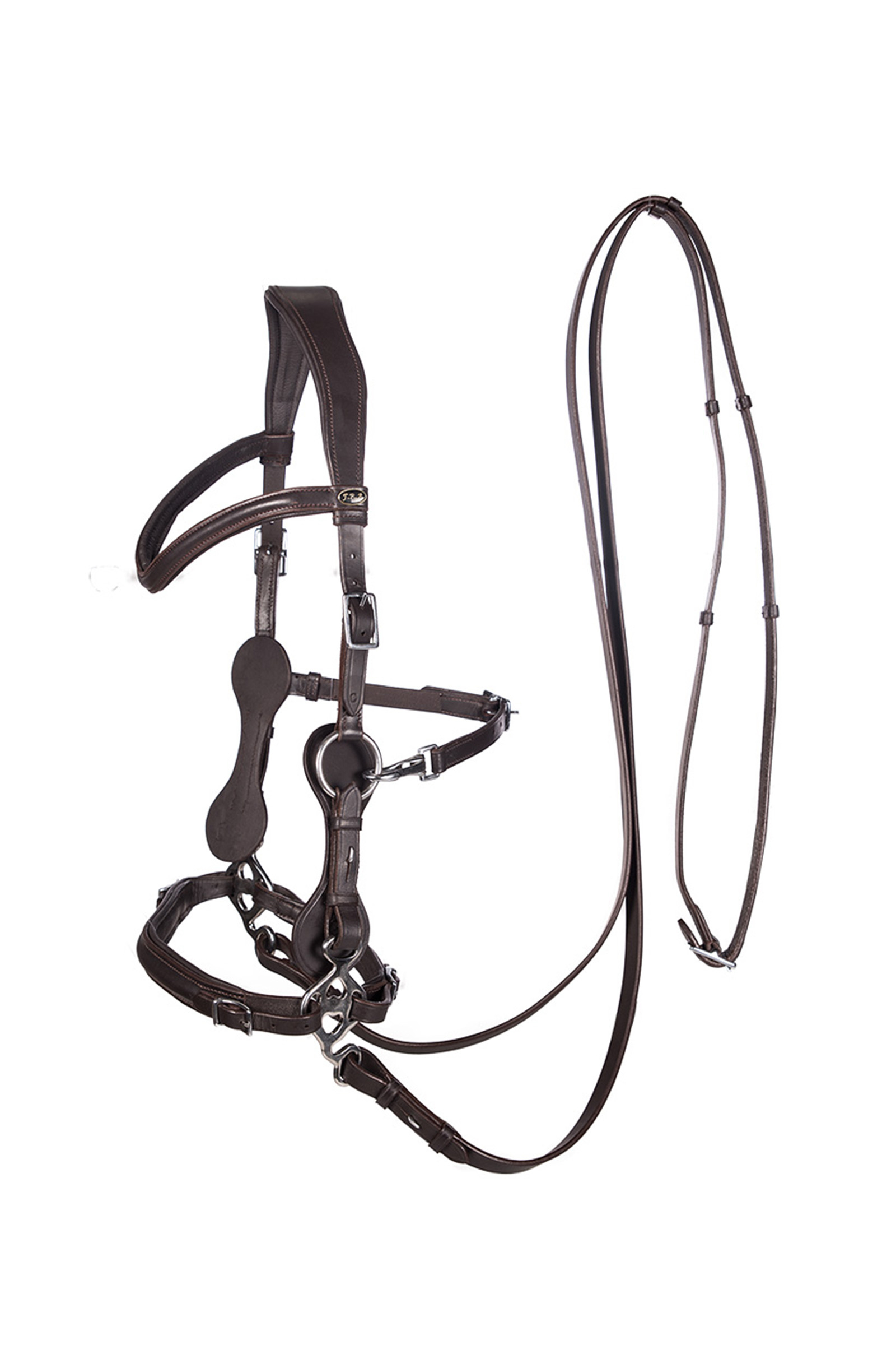 Brown F.R.A. Freedom Riding Articles Calli Hackamore Bridle With Reins (System 2)