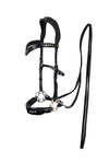 F.R.A. Freedom Riding Articles Glory Hackamore Bridle With Reins (System 2), black