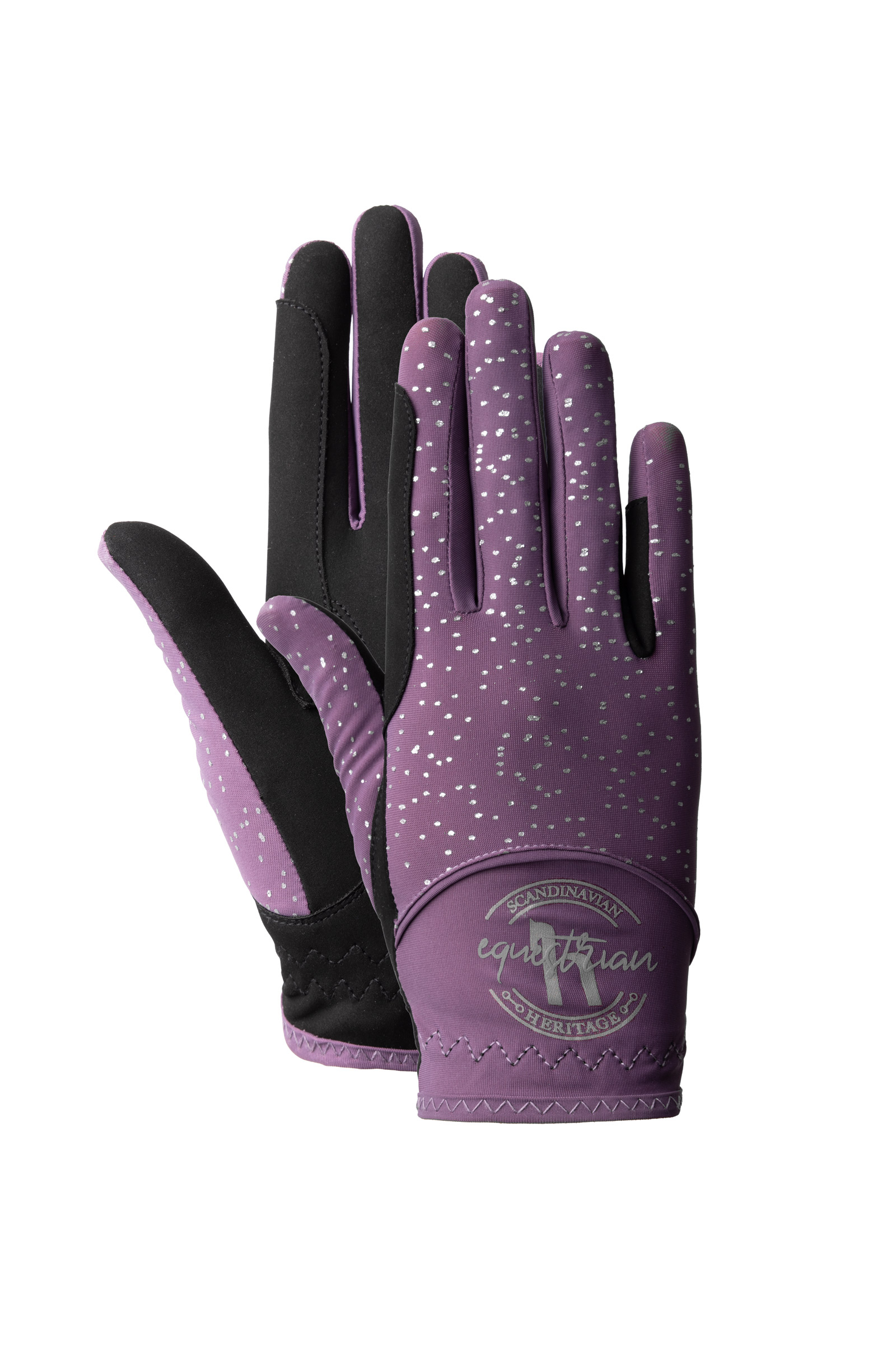 Black plum Horze Fay Kid´s Riding Gloves