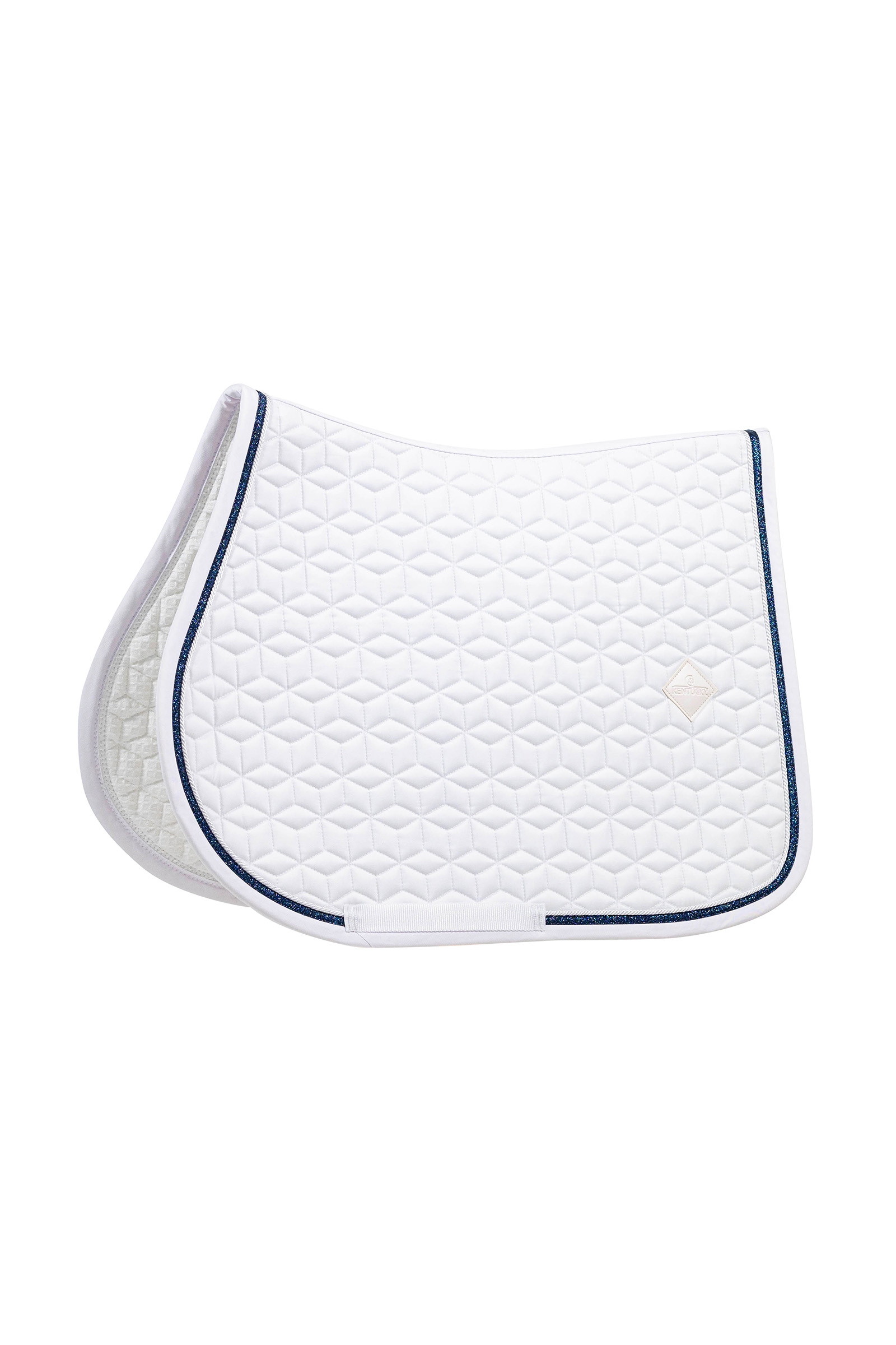 white/navy Kentucky Horsewear Saddle Pad glitter rope show jumping