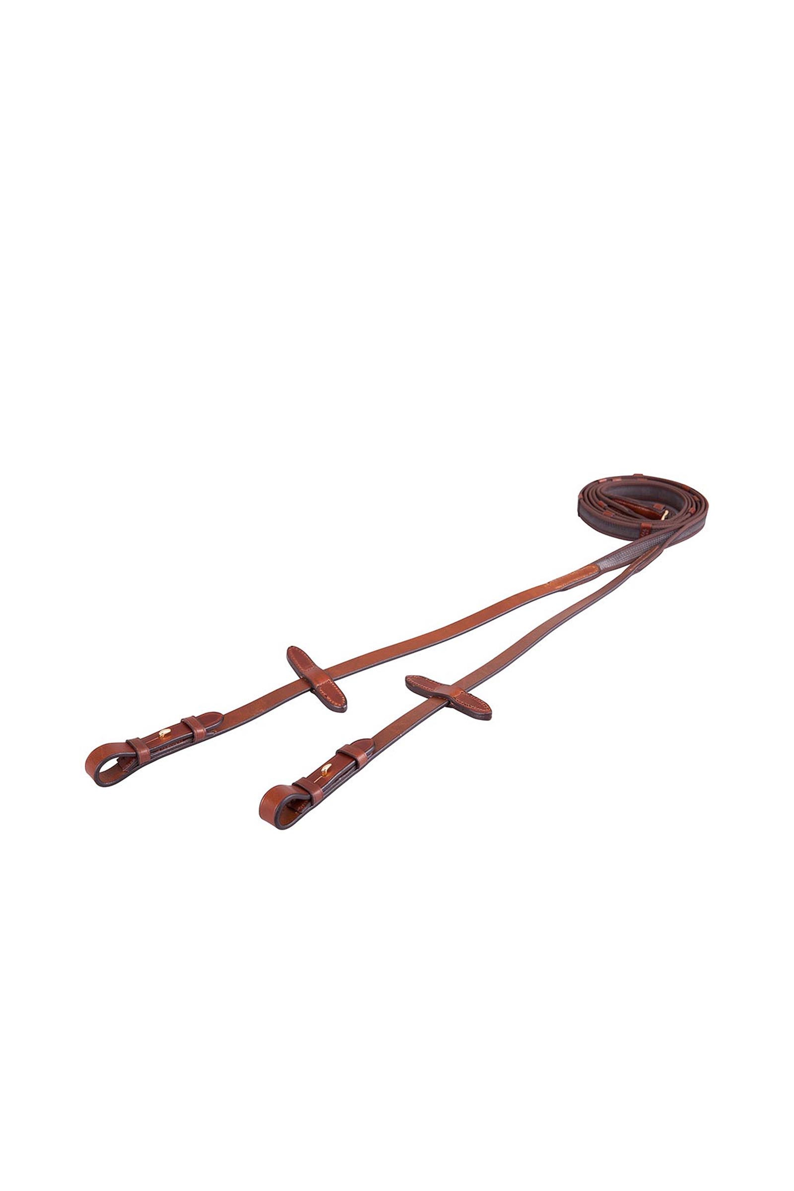 Tobacco/Gold BR Web Grip Reins, 19 mm