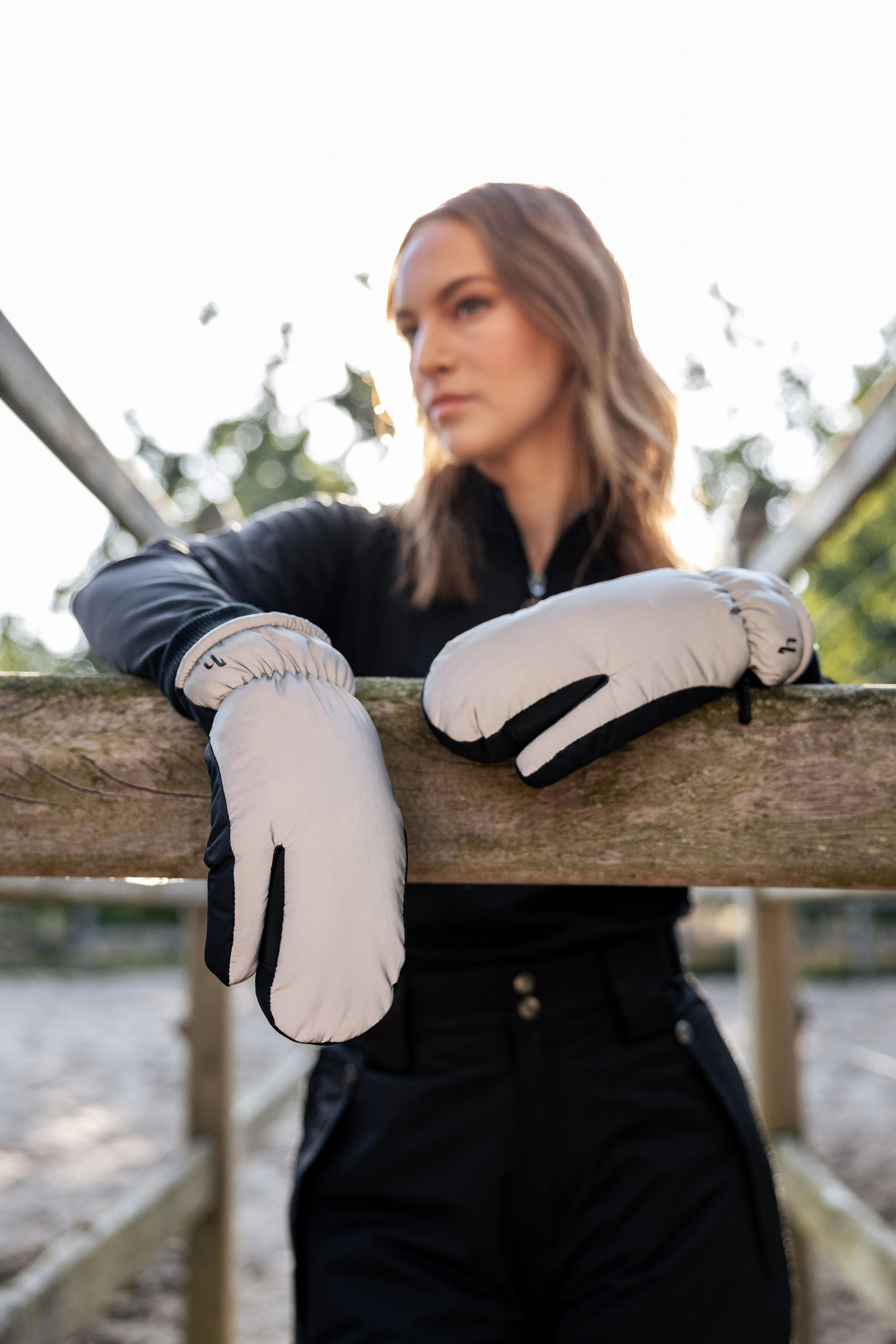 Horze Reflective 3-Finger Mittens