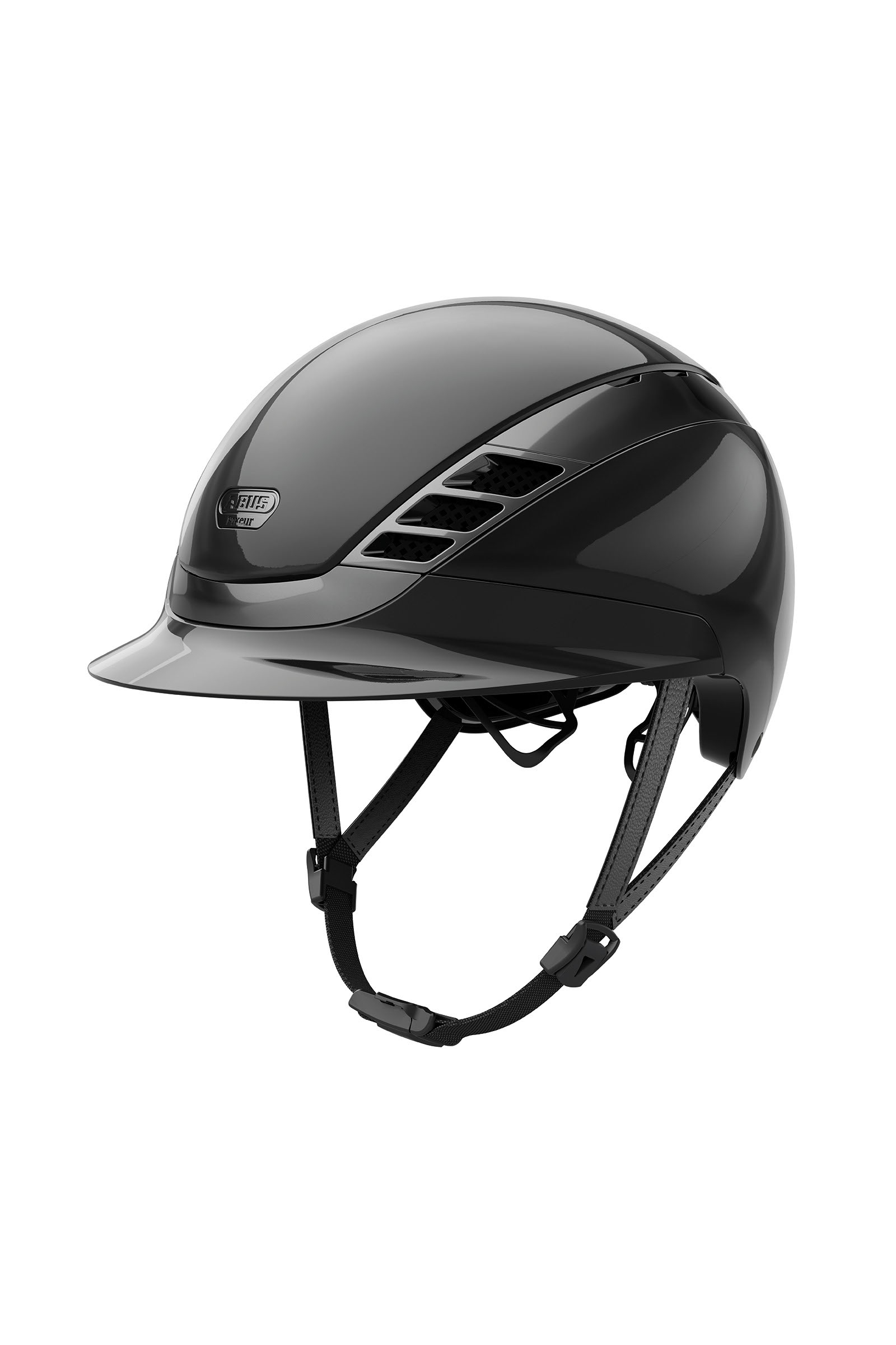 Black/Shiny Abus Pikeur AirLuxe Chrome Riding Helmet