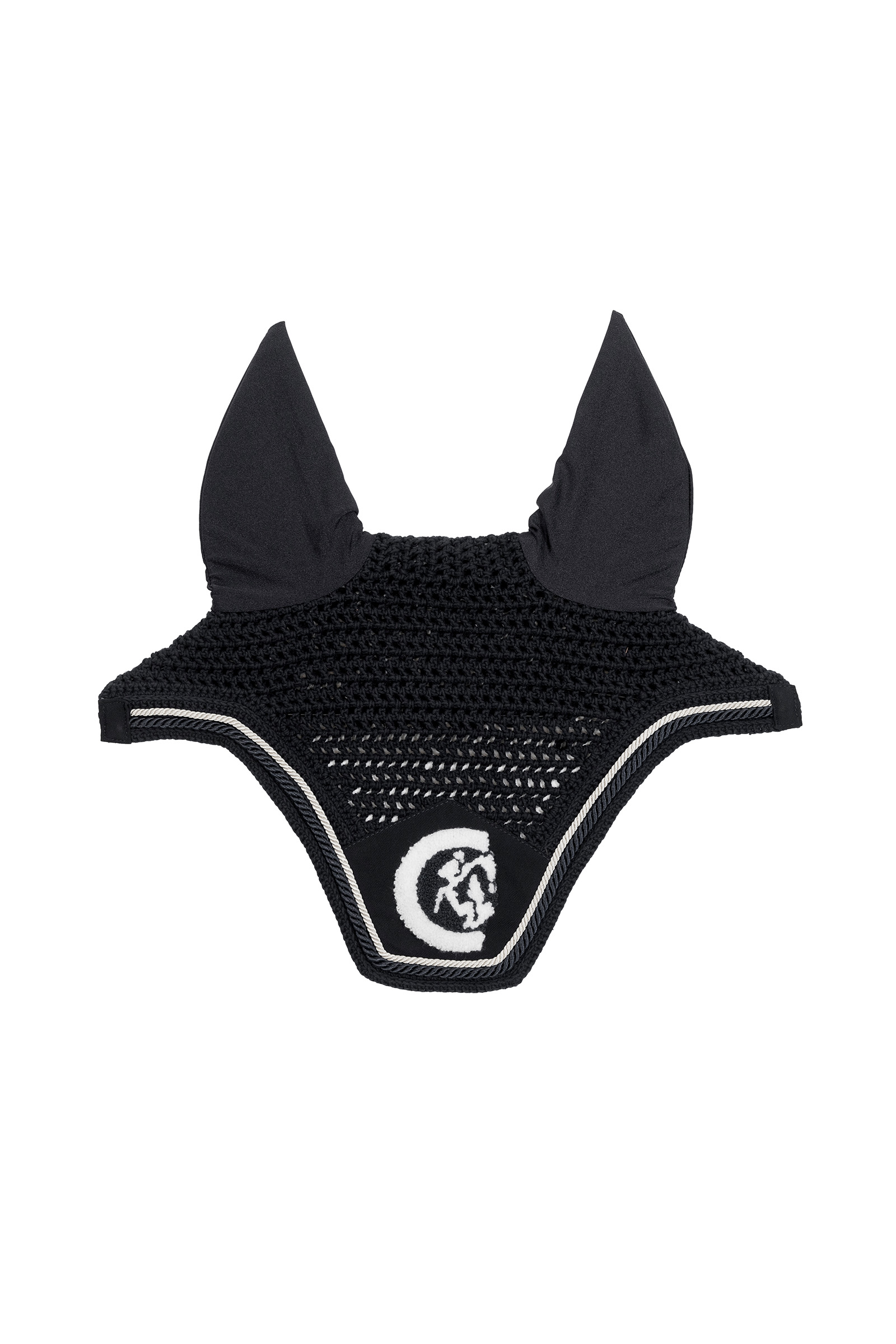 black Kentucky Horsewear Fly veil Wellington 3D Logo rope