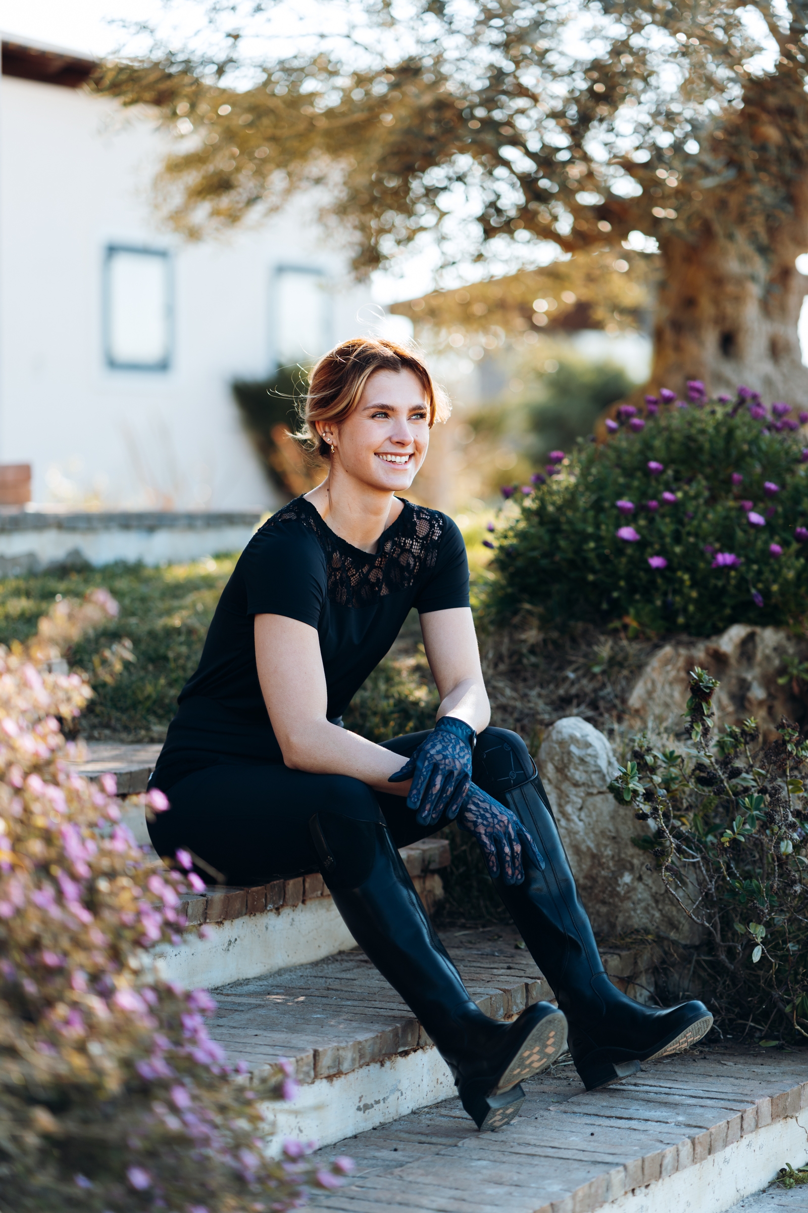 B Vertigo Women's Lace Riding Gloves