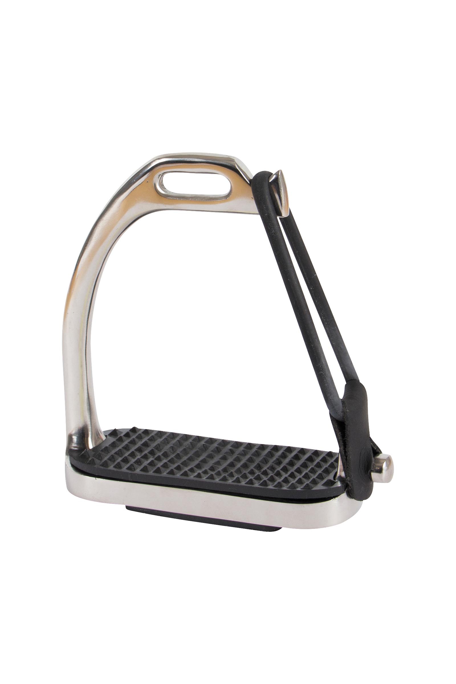 White HorseGuard Stainless Steel Stirrups with Elastic