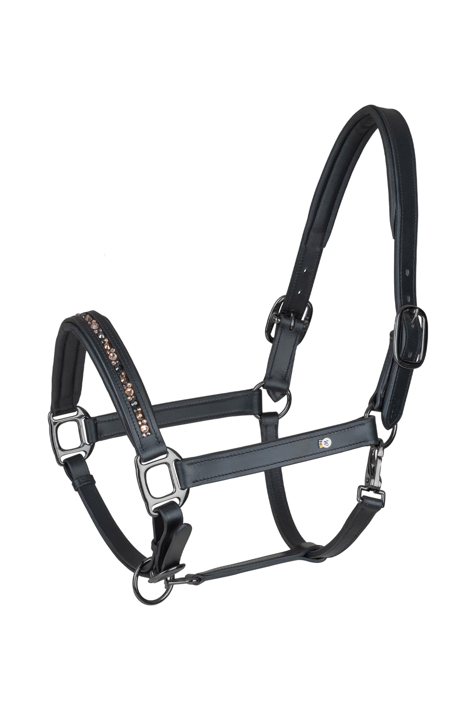 Black/Grey Waldhausen X-Line Leather halter Crystal