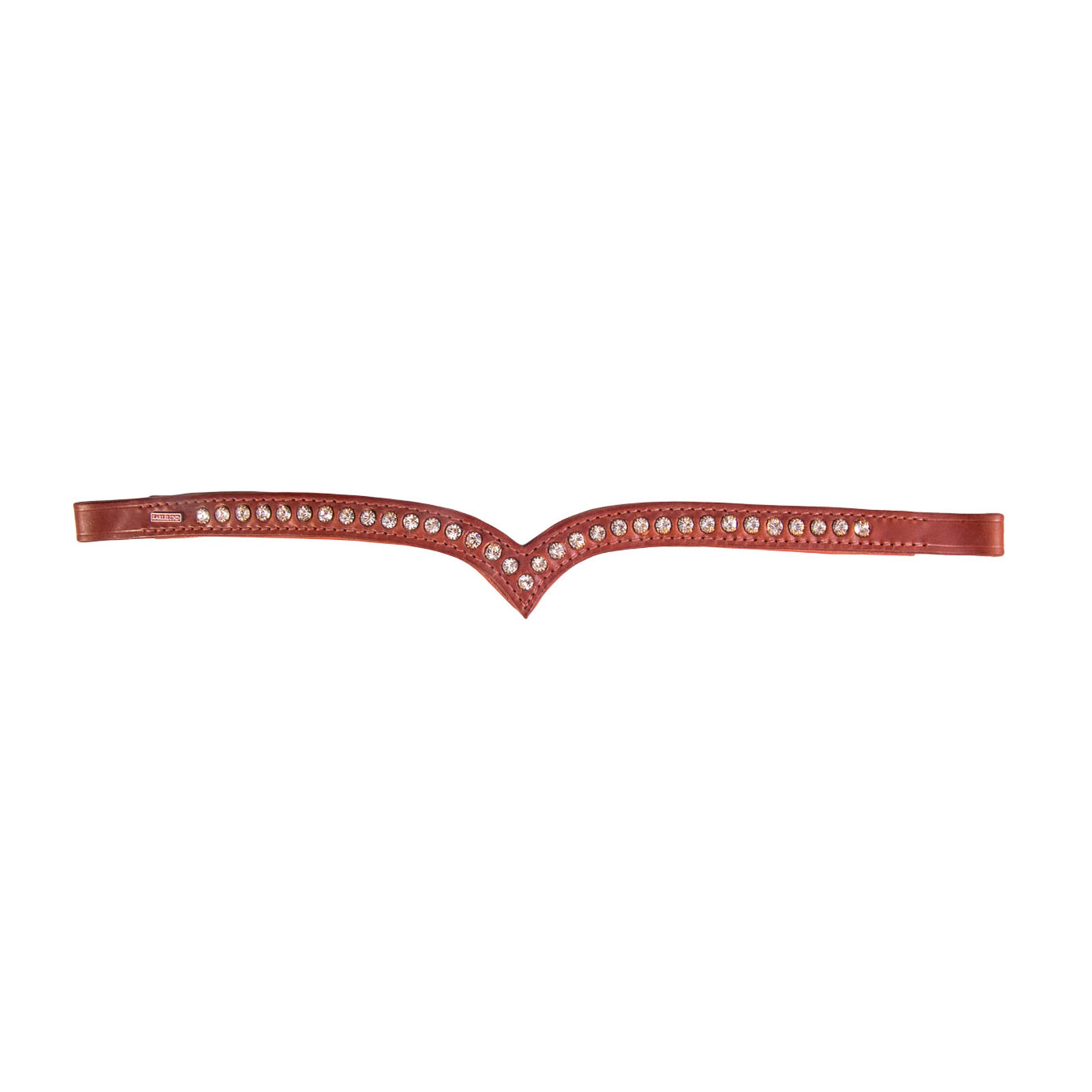 Brown/White Karlslund Browband 1 row crystals