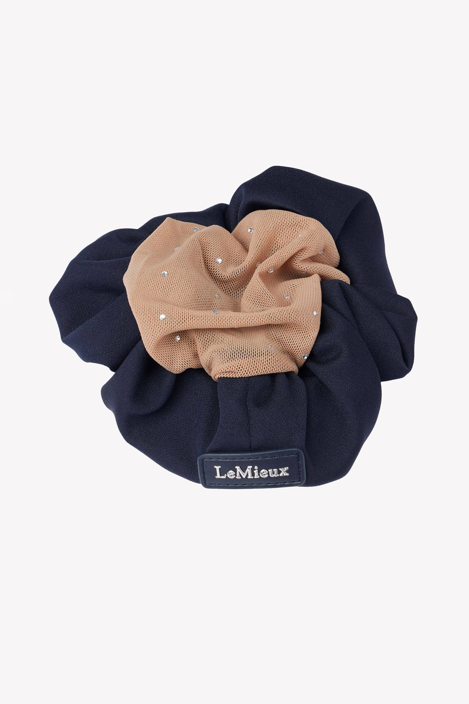 Navy/Blonde LeMieux Scrunchie with Crystal Hair Net