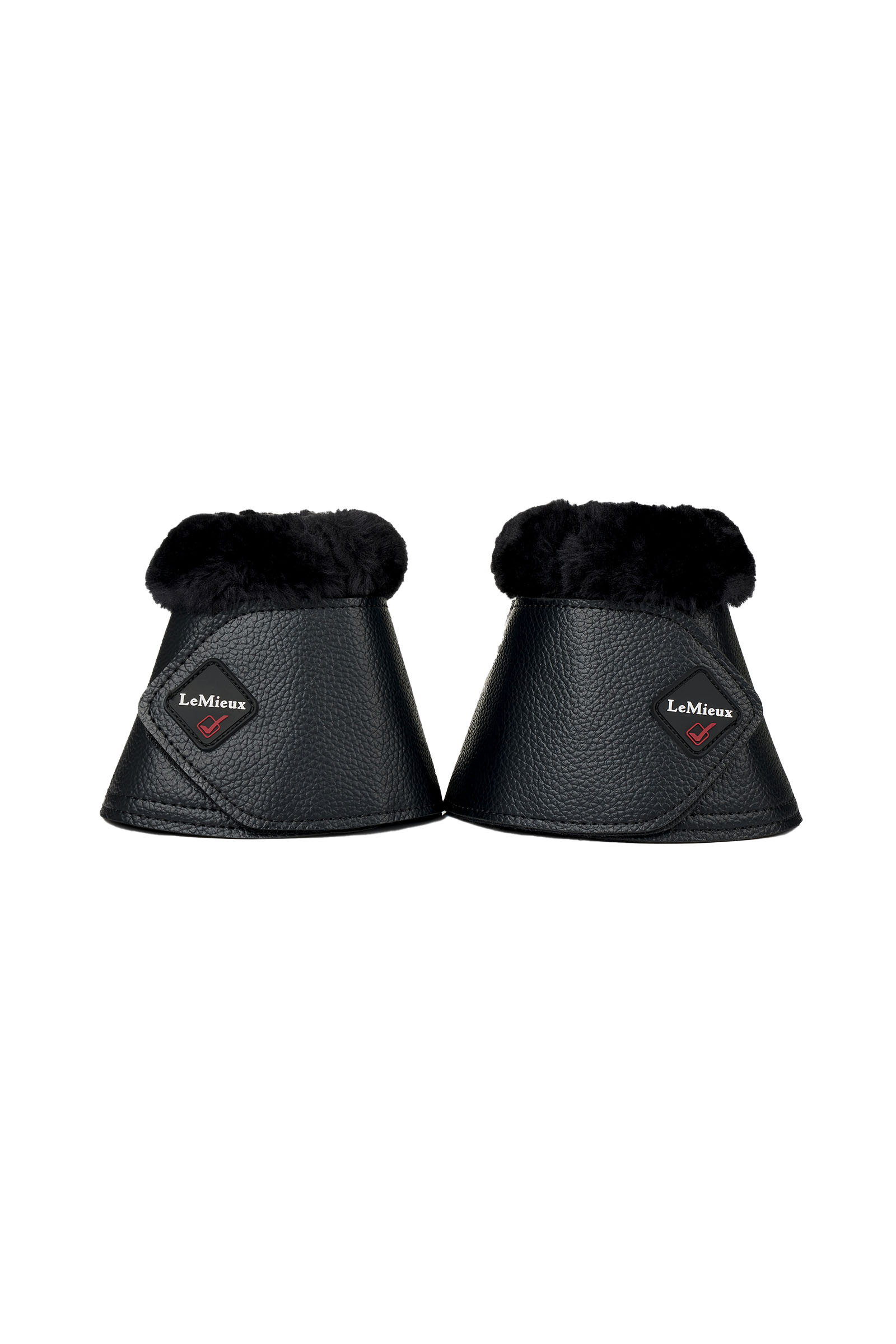 Black/Black LeMieux Fleece WrapRound Over Reach Bell Boots