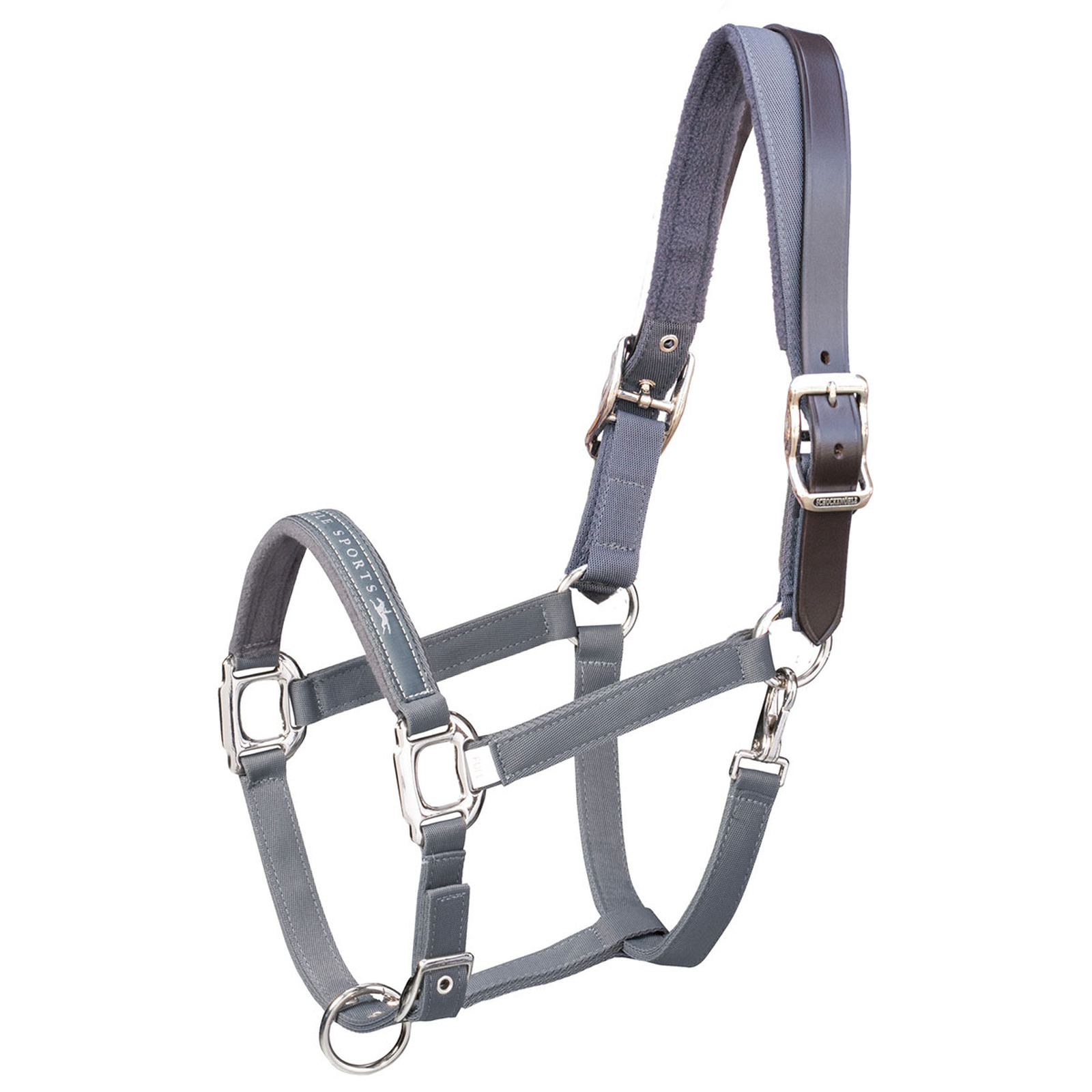 Anthracite Schockemöhle Sports Memphis Breakaway, Nylon Halter + Leather strap