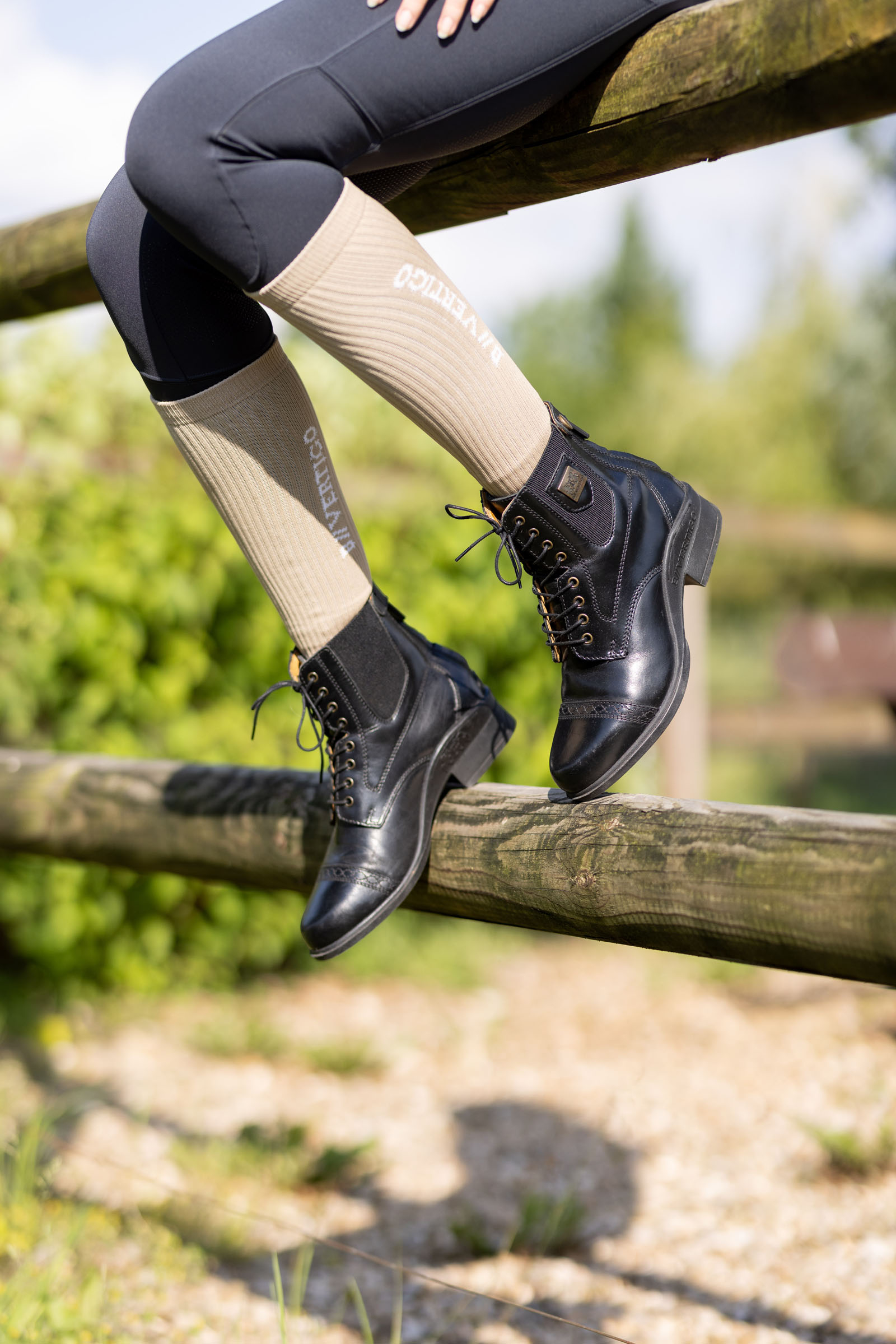 B Vertigo Women's Jupiter Front-Lace Leather Jodhpur Boots