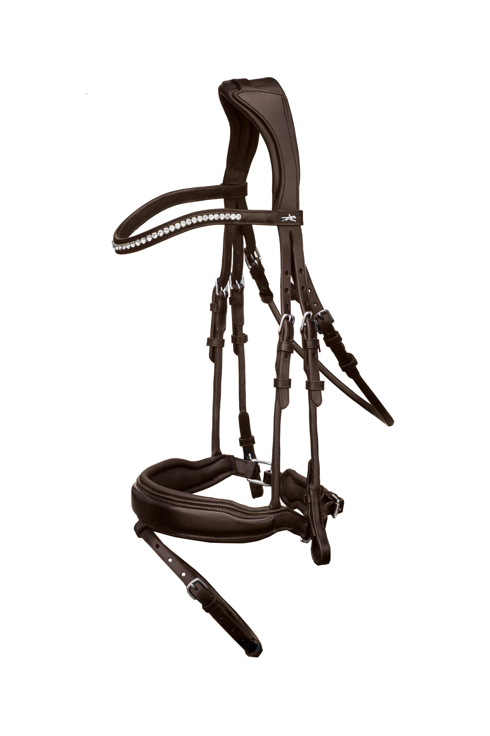 Dark Brown/Silver Schockemöhle Sports Malibu Anatomical Dressage Bridle