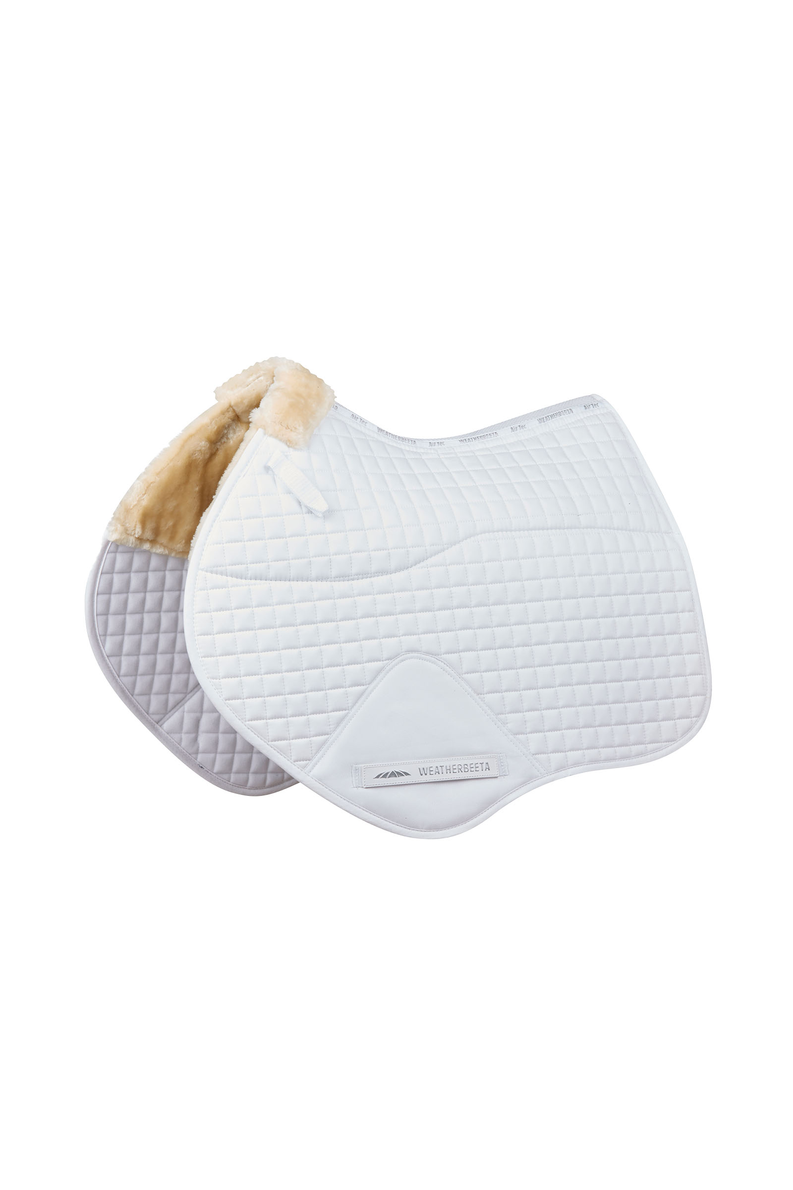 White Weatherbeeta Prime Comfy Fleece Jump Shaped Saddle Pad