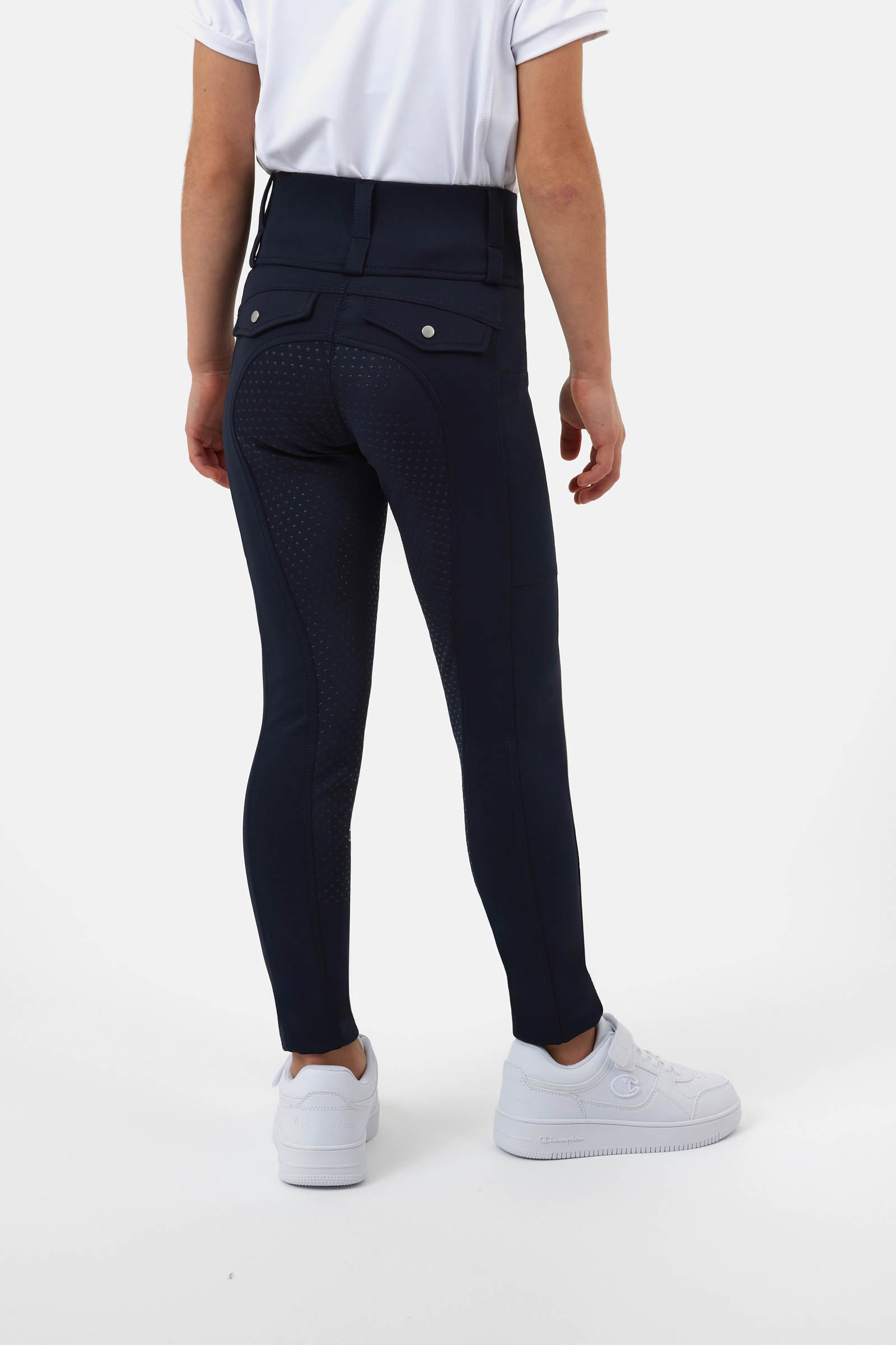 Dark navy Horze Young Rider Anya Fullgrip Hybrid Breeches