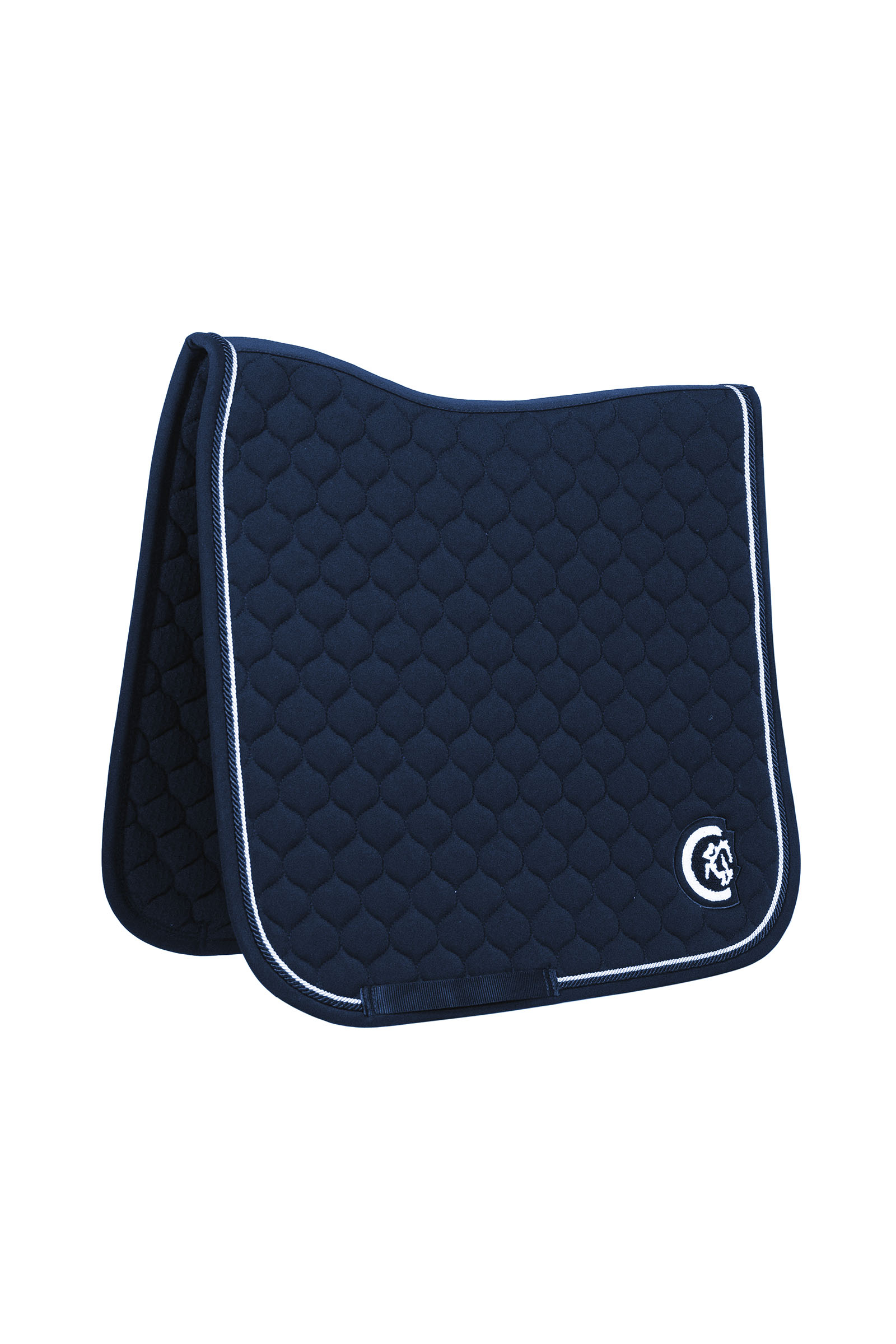 navy Kentucky Horsewear Dressage Saddle Pad onion quilt 3D logo