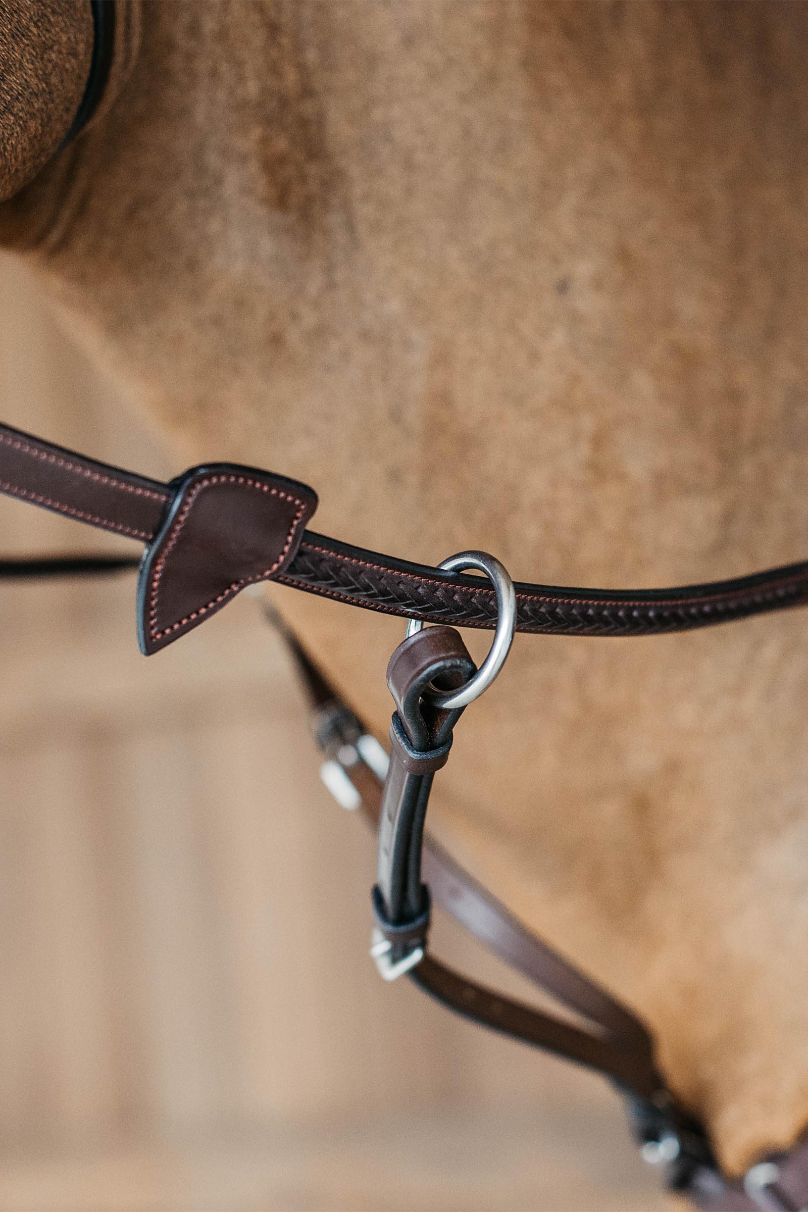 Dy'on New English 1/2 Rubber Reins Plaited Finishing With 7 Leather Loops