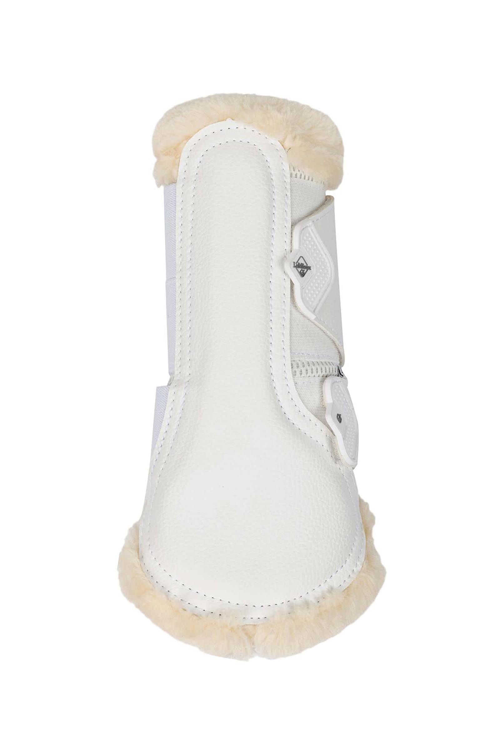 White/Natural LeMieux Mesh Brushing Boots With Fleece Edging
