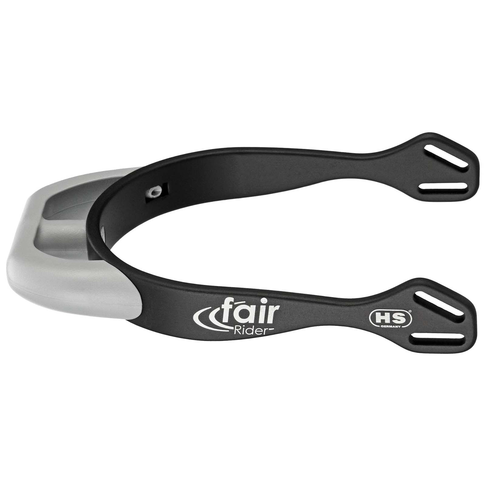 Black/Silver Sprenger FairRider Aluminium Spurs with Flat Neck 20mm