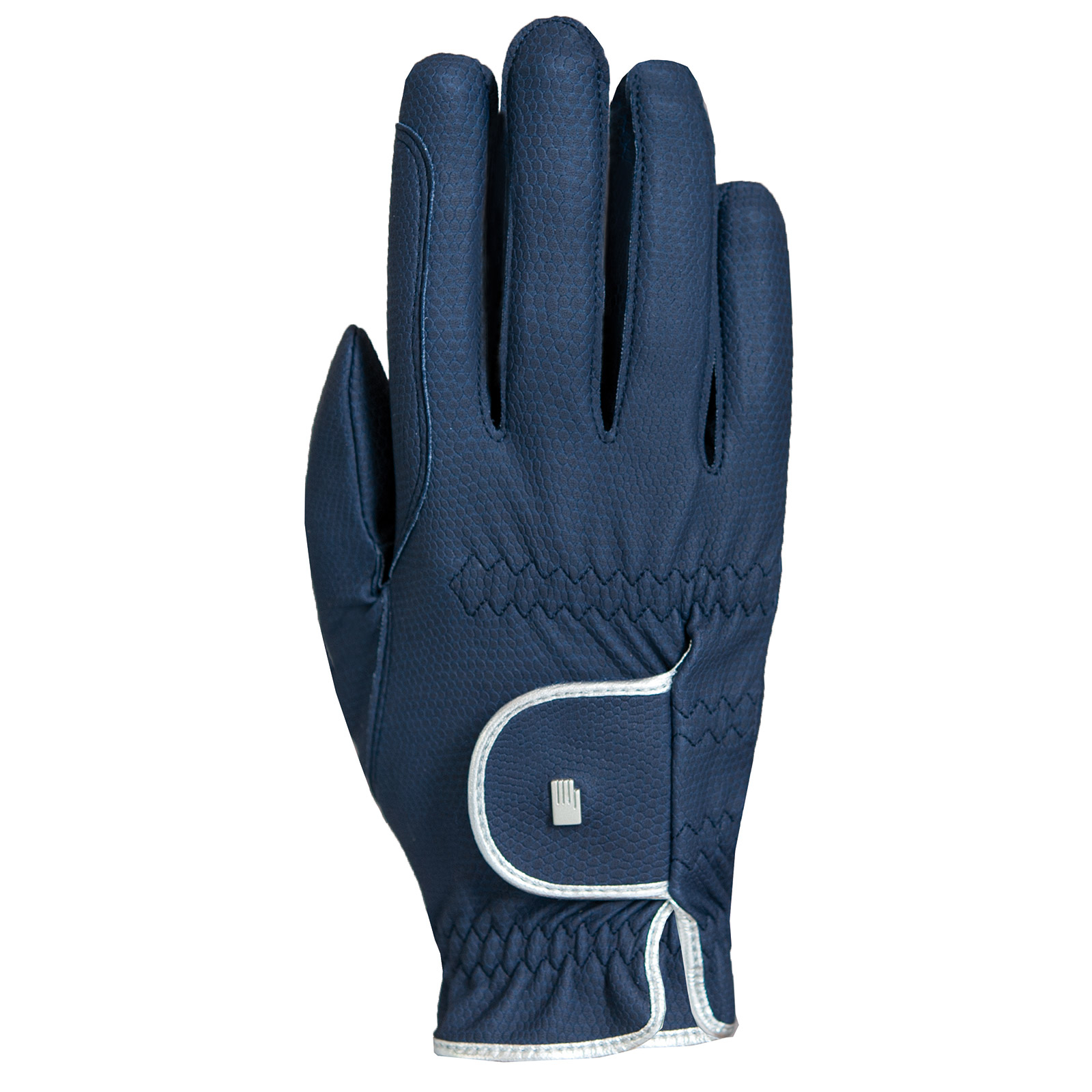 Dark Blue/Silver Roeckl Lona Riding Gloves