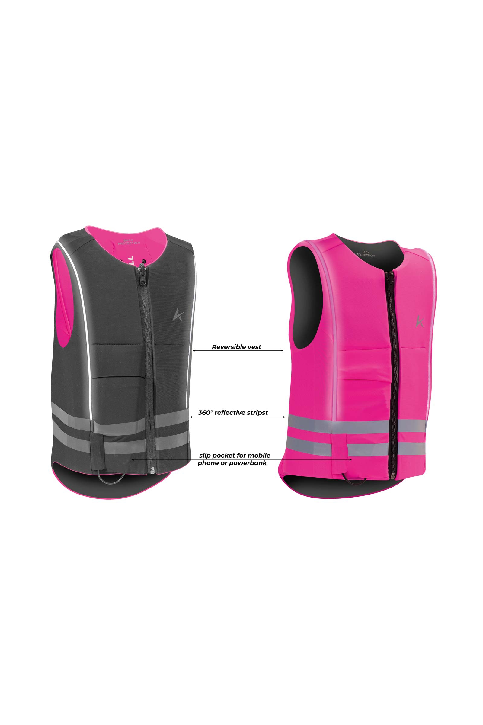 Komperdell Ballistic High Visibility Junior Back Protector, reversible