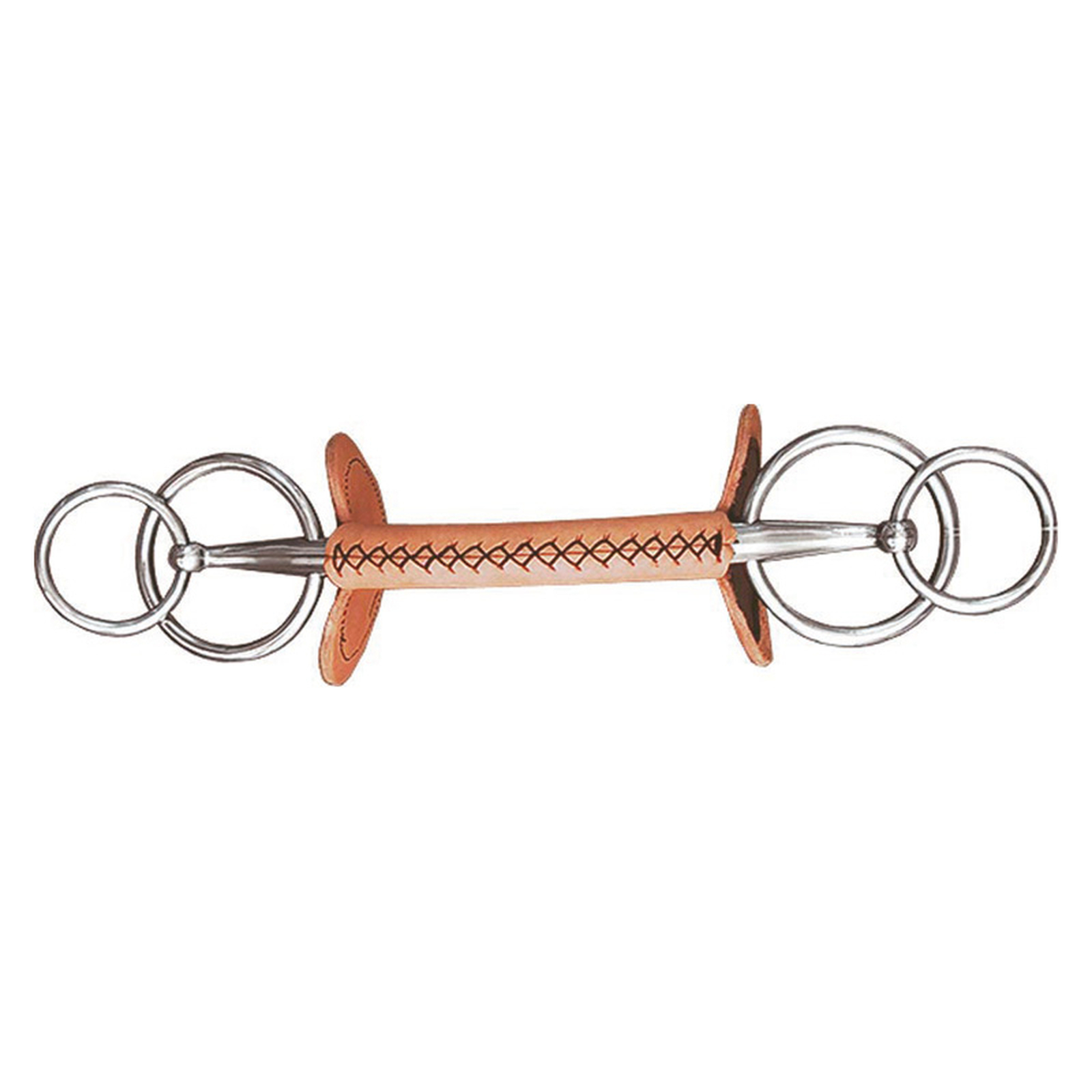Finntack Leather Covered Extended Double-ring Straight Driving Bit