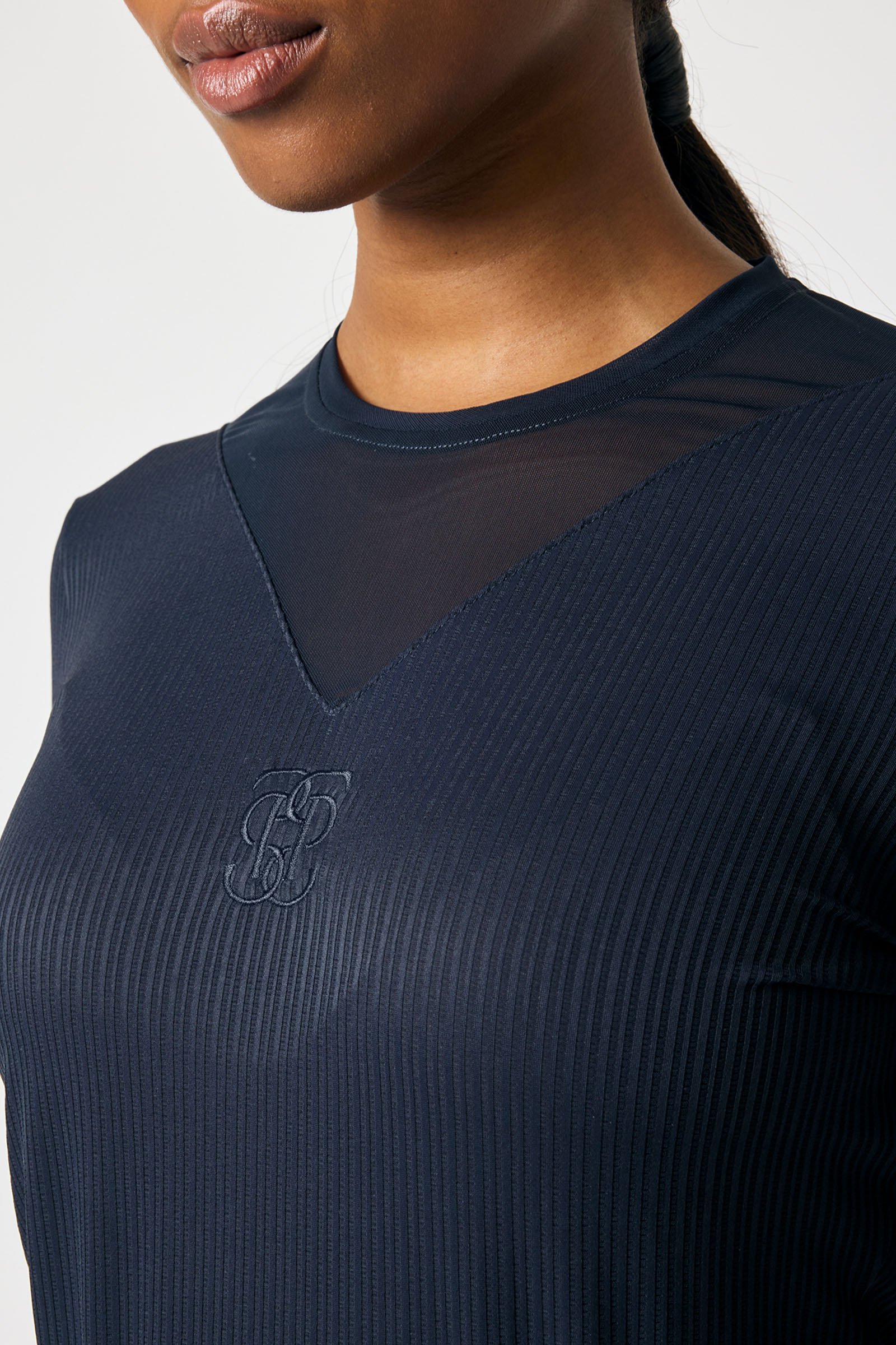 PS of Sweden Leandra LS Striped Mesh Top