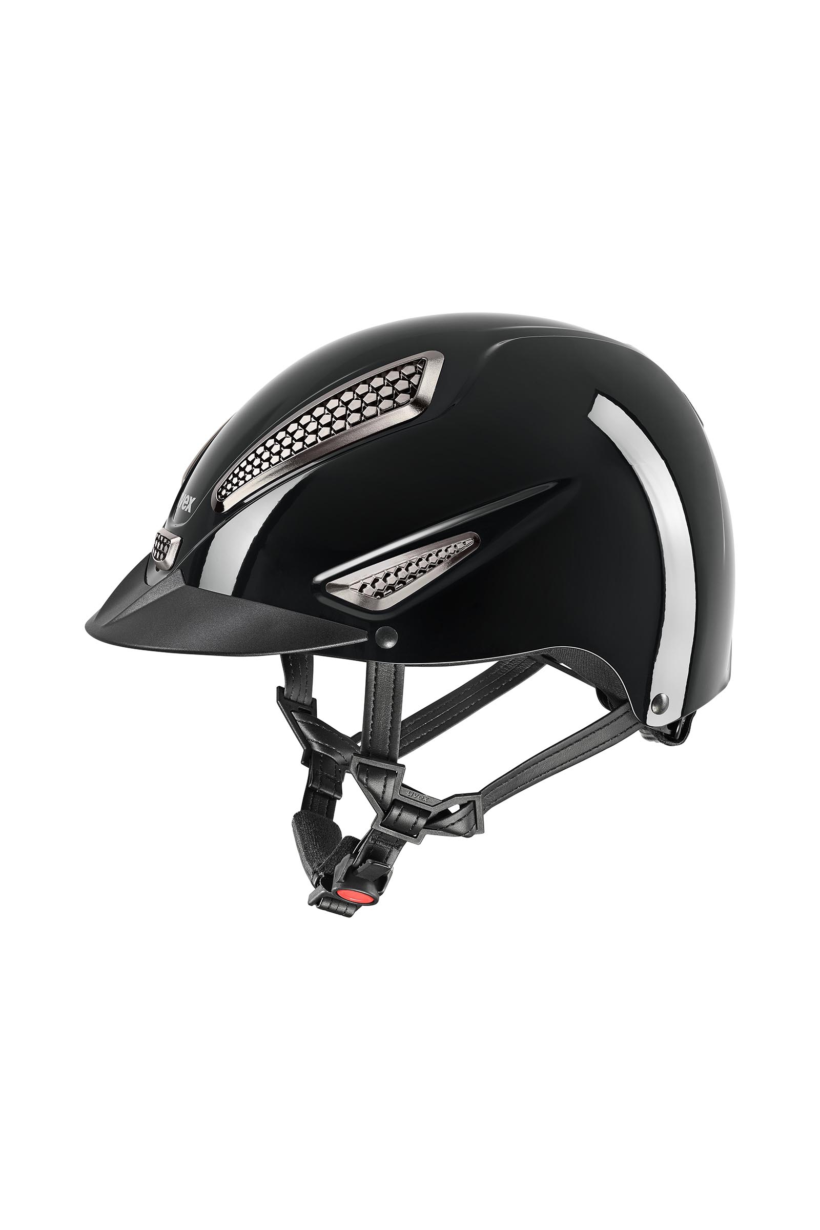 black glossy Uvex Perfexxion III Shiny Riding Helmet