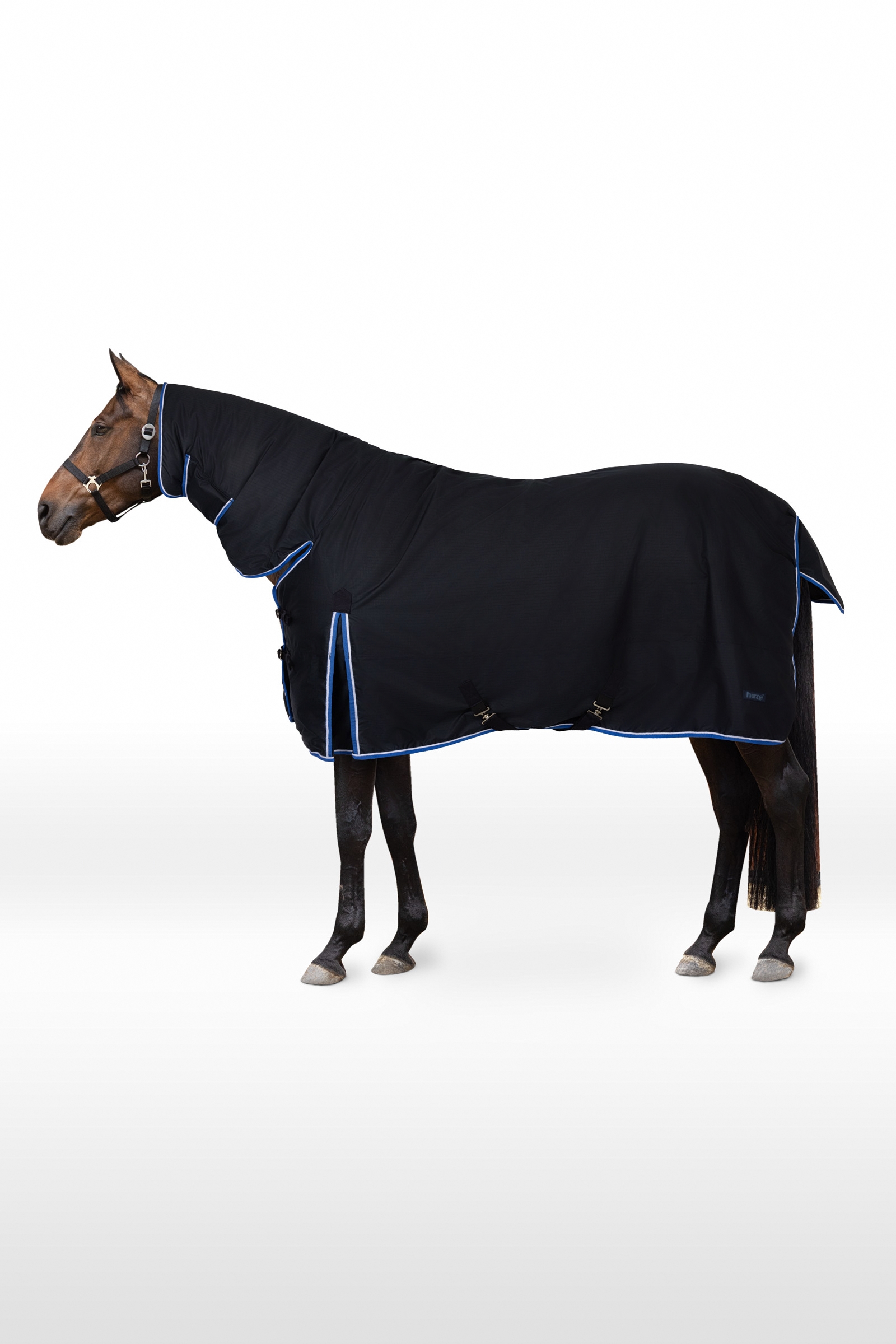 Dark Blue Horze Glasgow Full Neck Turnout Rug, 400g