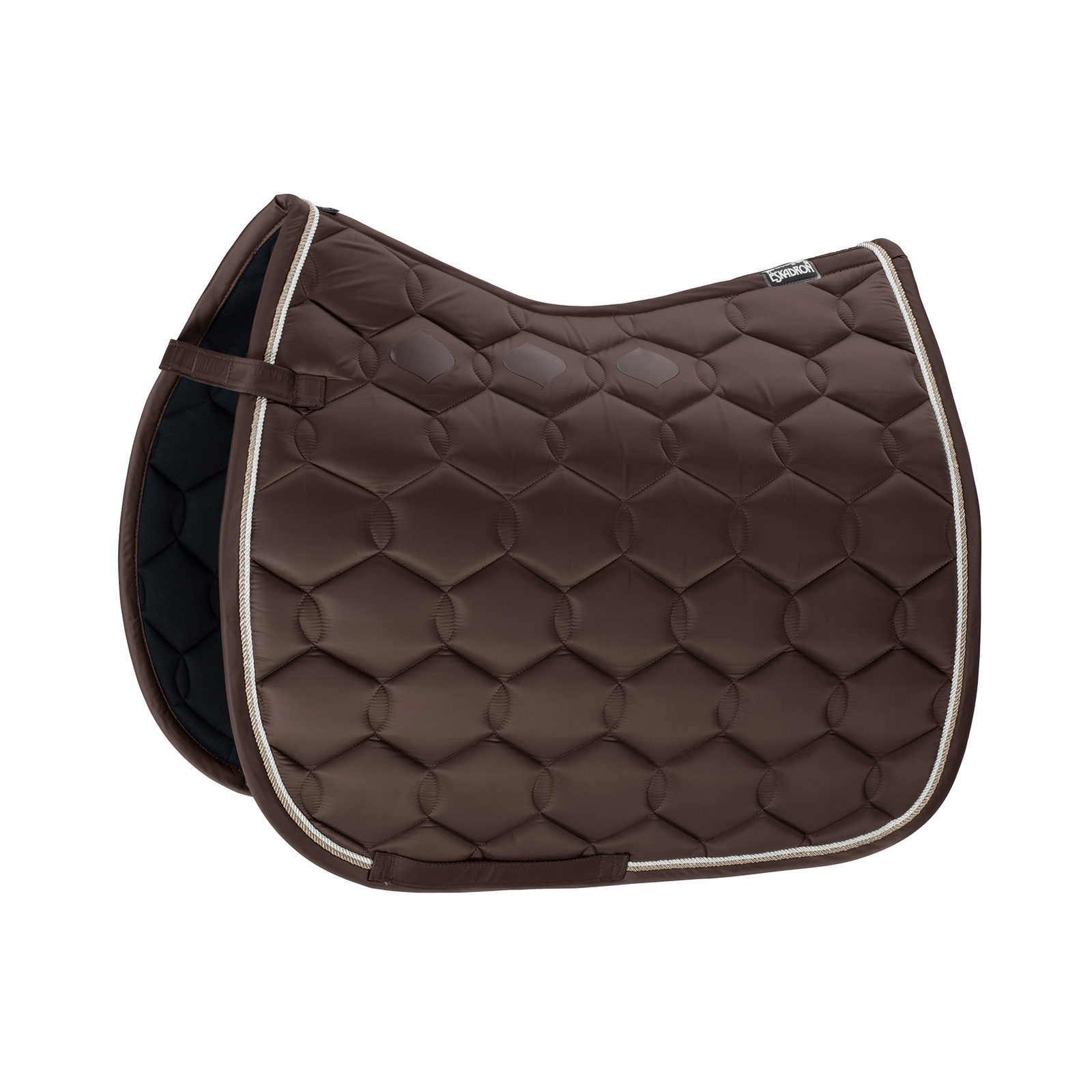 Dark Brown Eskadron Glossy Wave Contrast Dressage Saddle Pad
