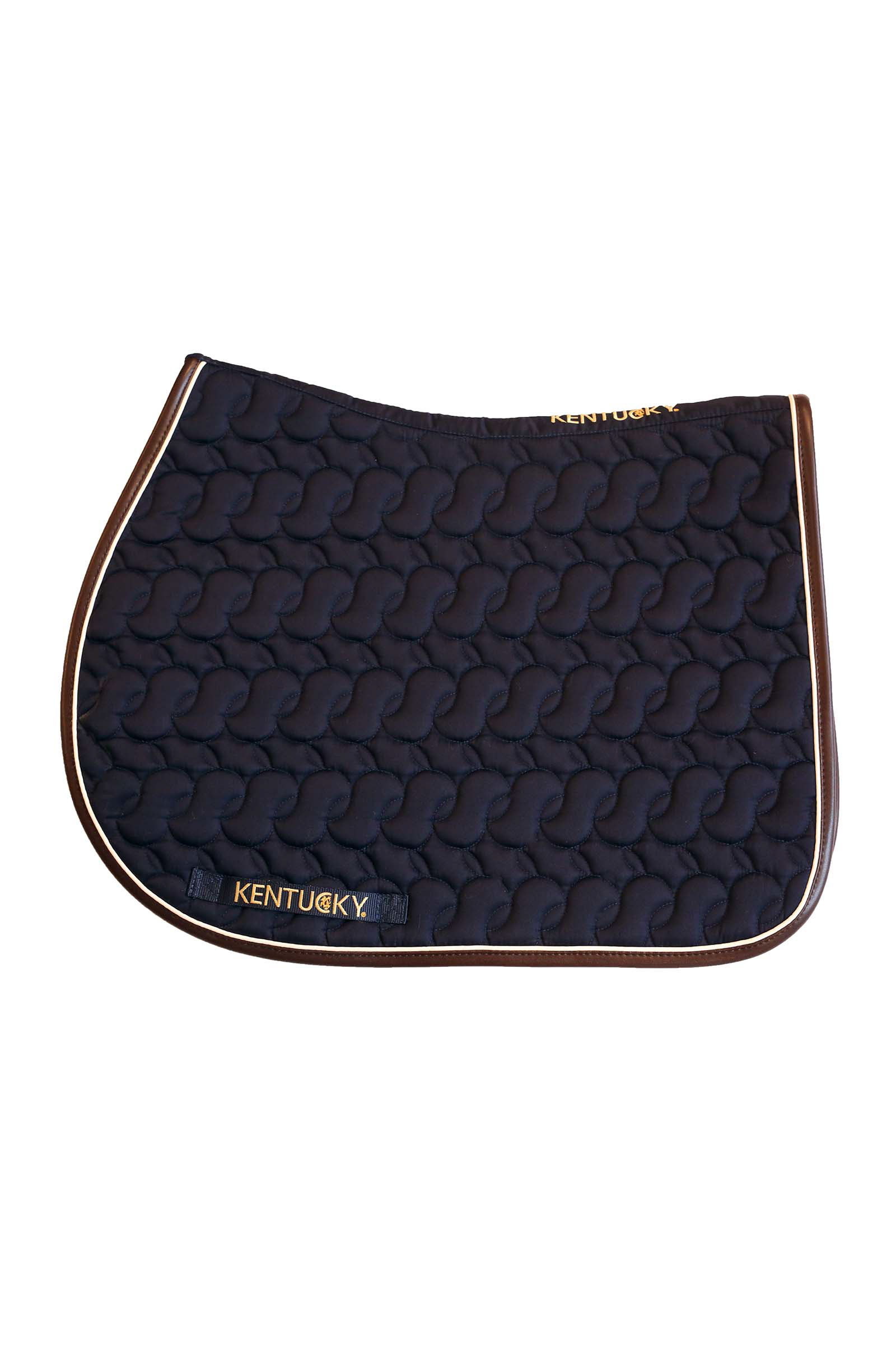 Dark Blue/White/Brown Kentucky Horsewear Saddle Pad Absorb
