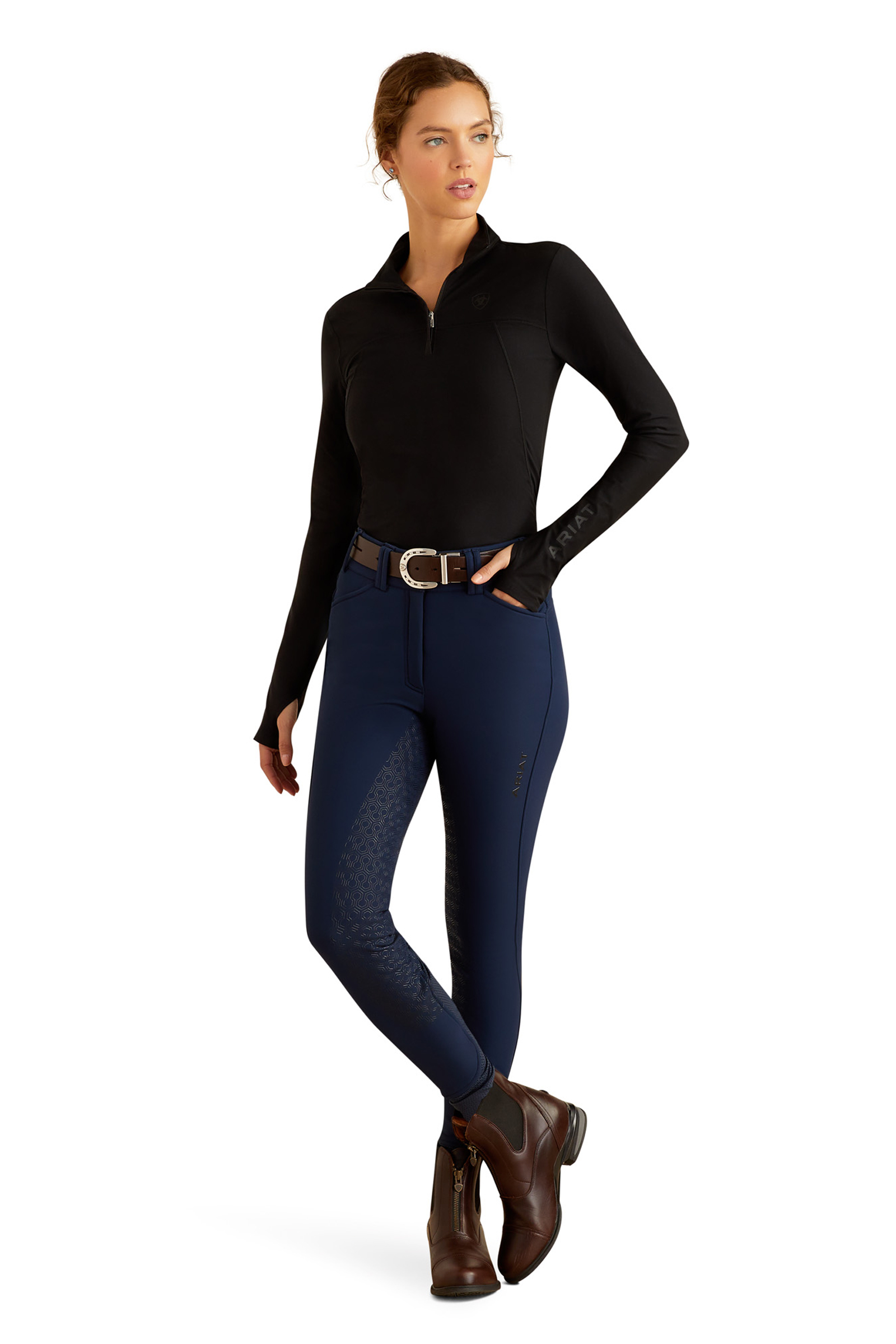 Black Ariat Lowell 3.0 Women&acute;s 1/4 Zip Baselayer Shirt