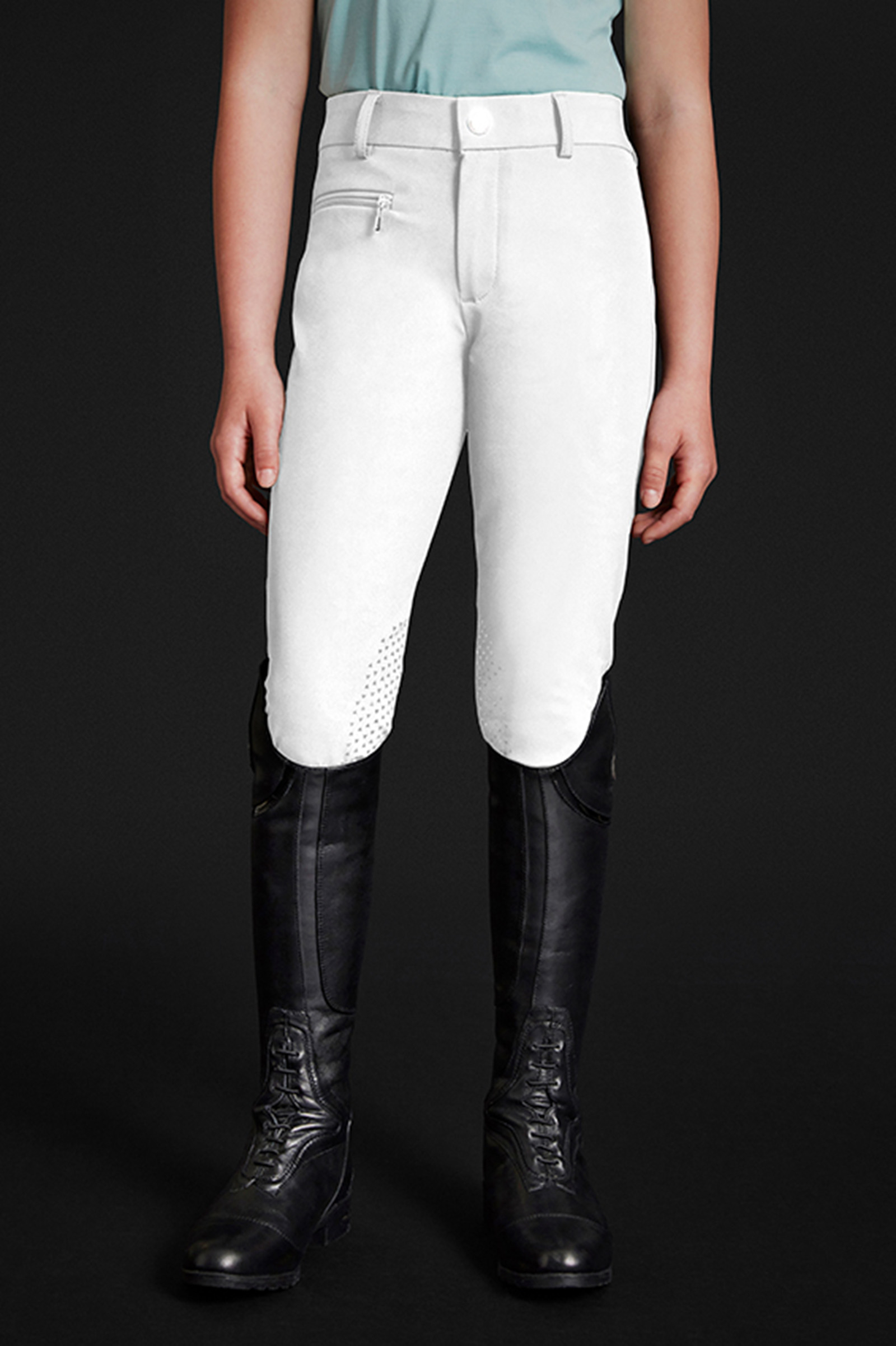 WH/AB Mountain Horse Crown Kids' Knee Grip Breeches