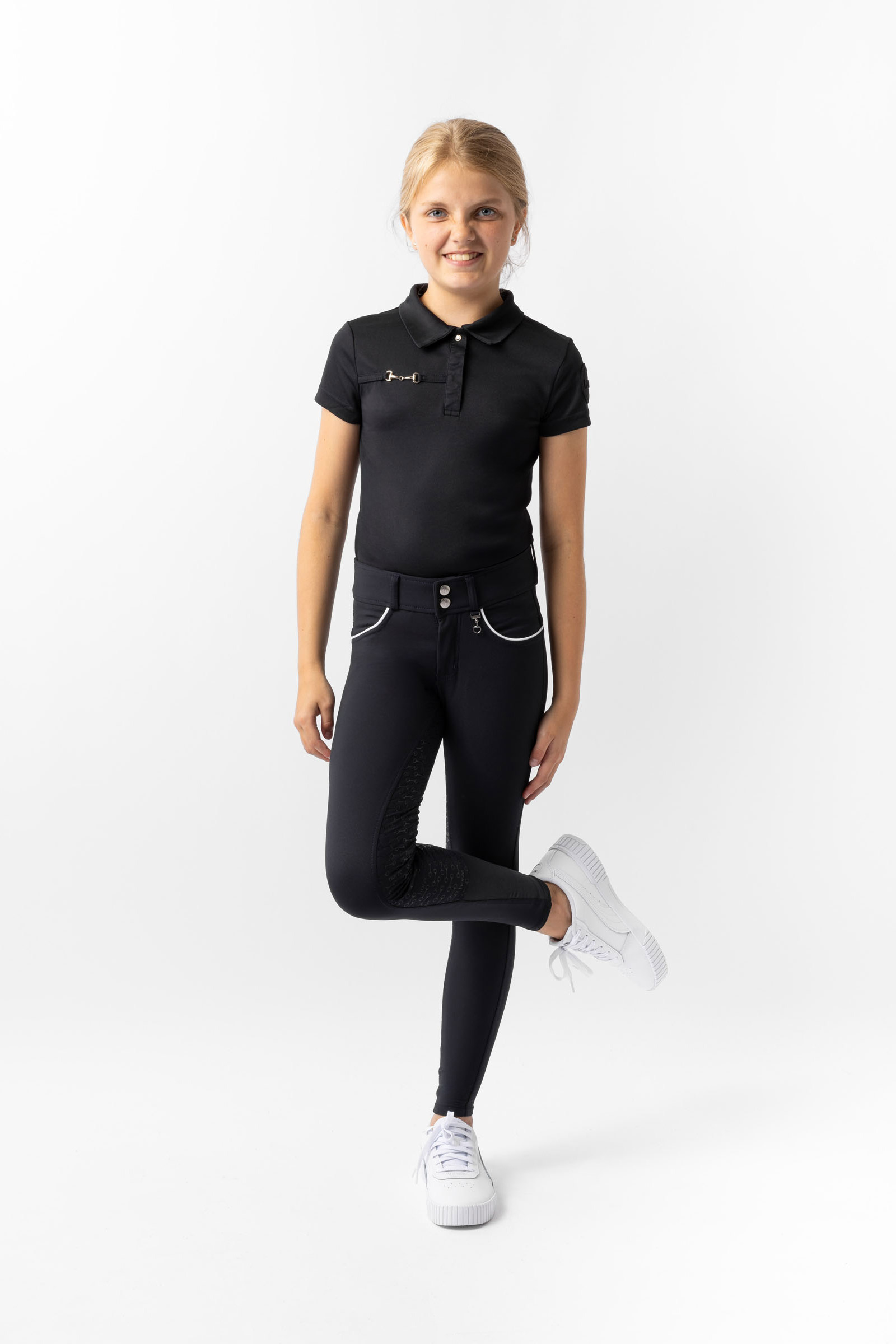 Horze Aubrey Kid's High Waist Breeches with Silicone Full Seat