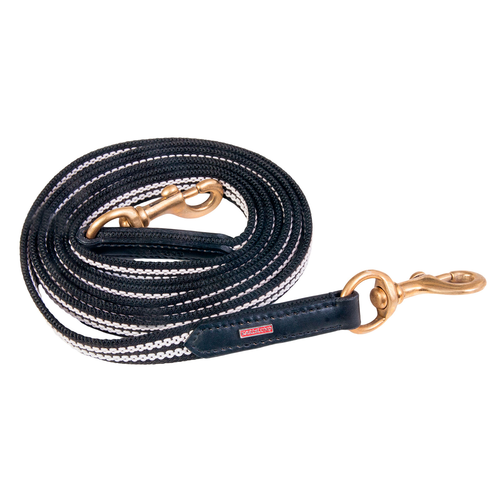 Black/White/Brass Karlslund Woven rubber reins