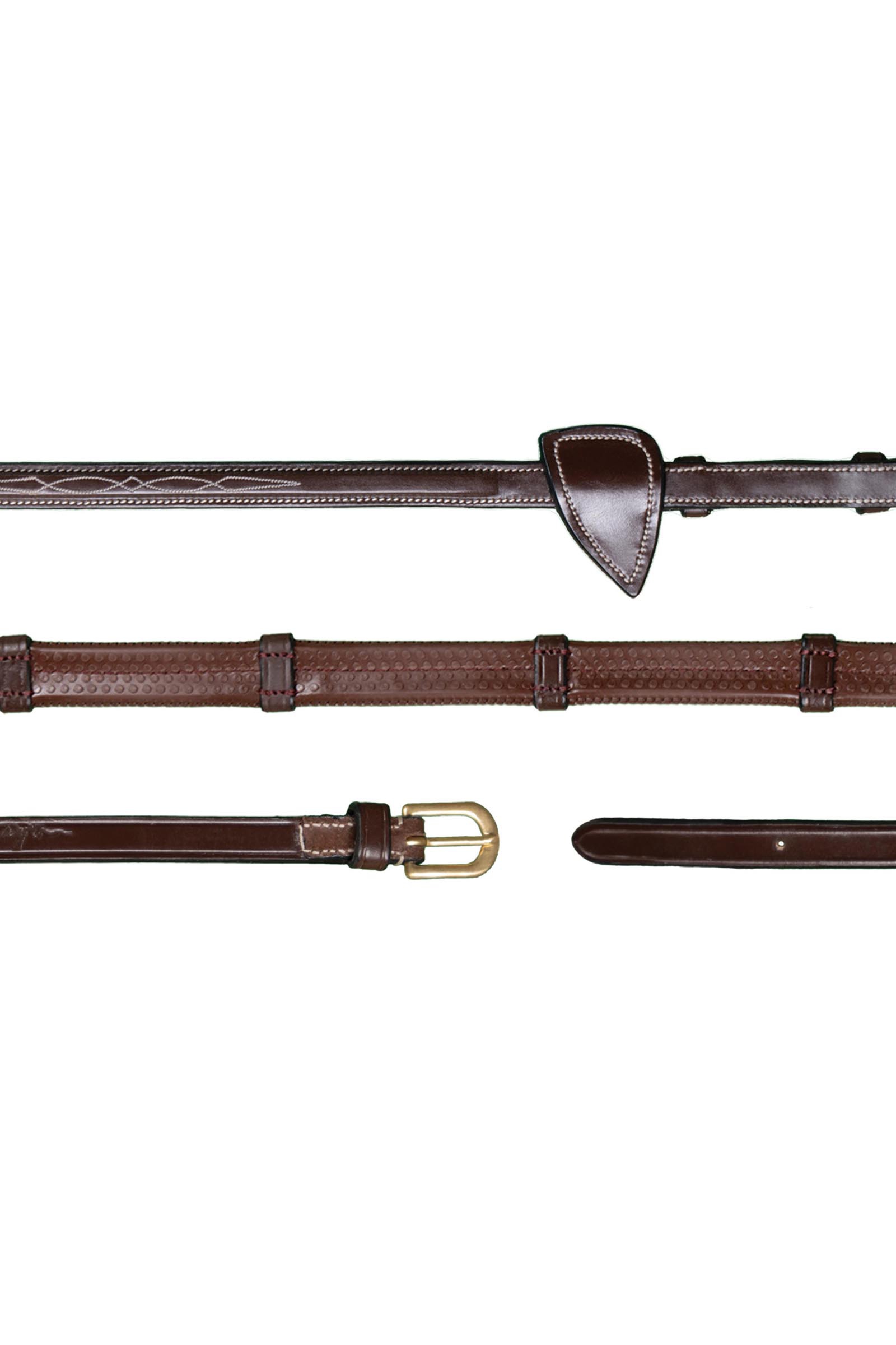 Dy'on D-Collection 1/2" Rubber Reins With 7 Leather Loops