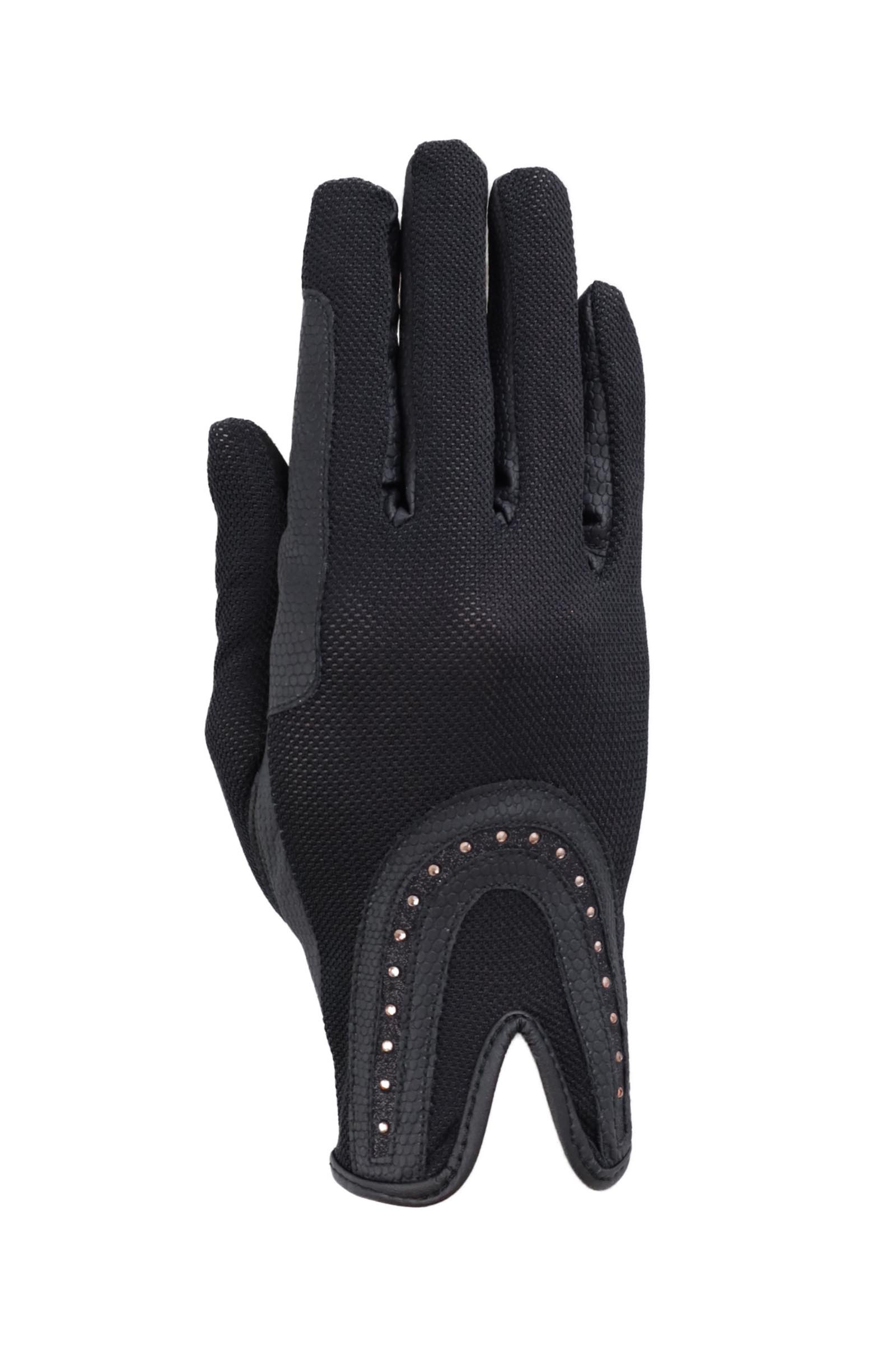 Black/ Rosegold RSL Good Luck Glitter Riding Gloves