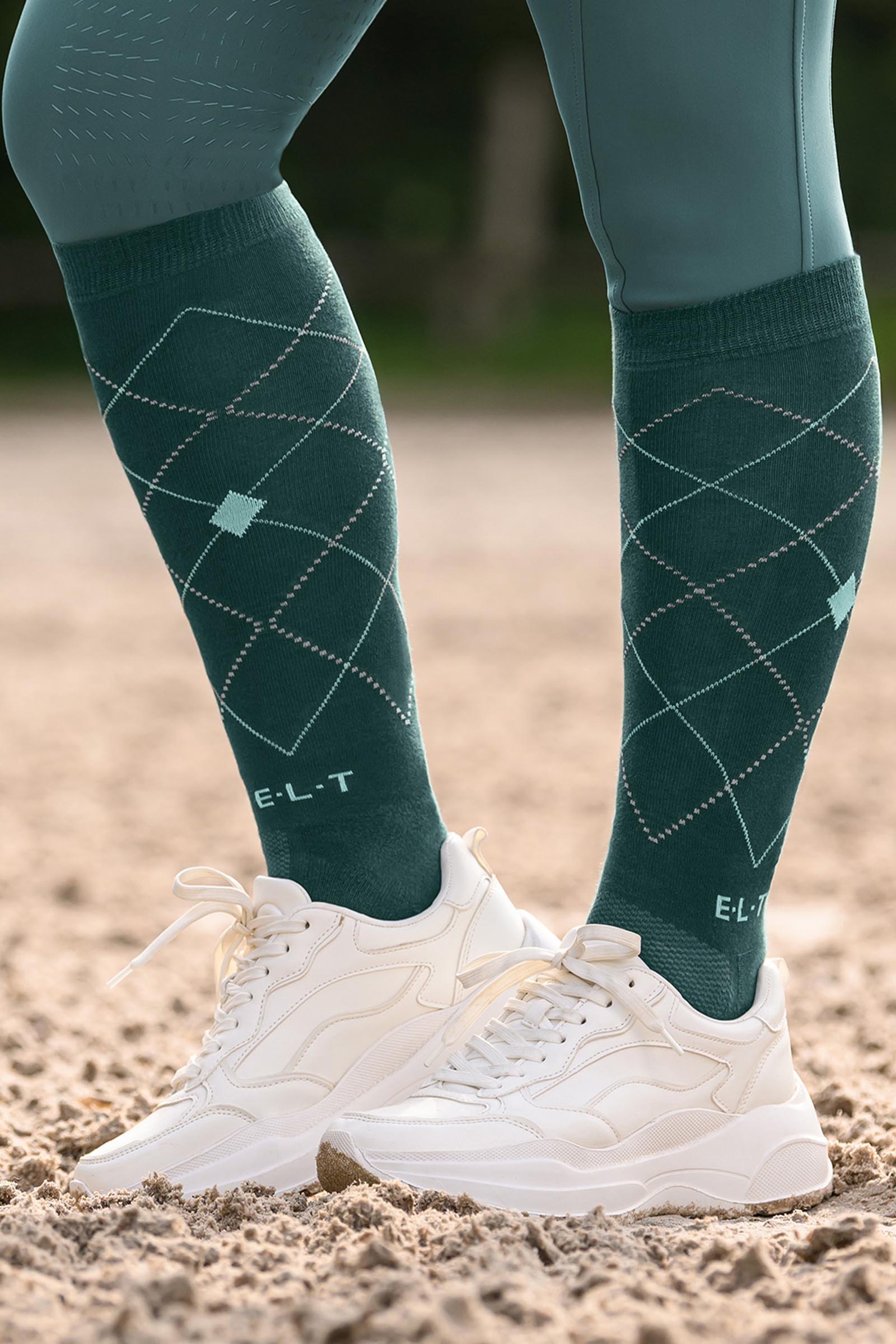 Pine Green ELT Argyle Breathable Riding Socks