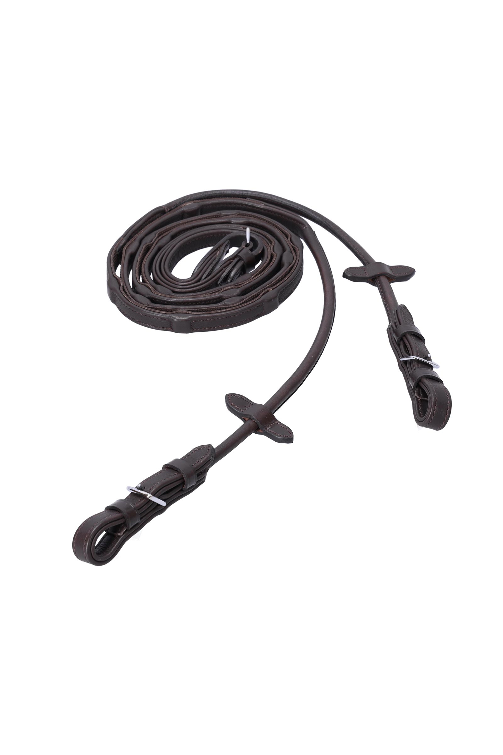 dark brown/silver Schockem&ouml;hle Sports Durasoft Rolled Grip Reins