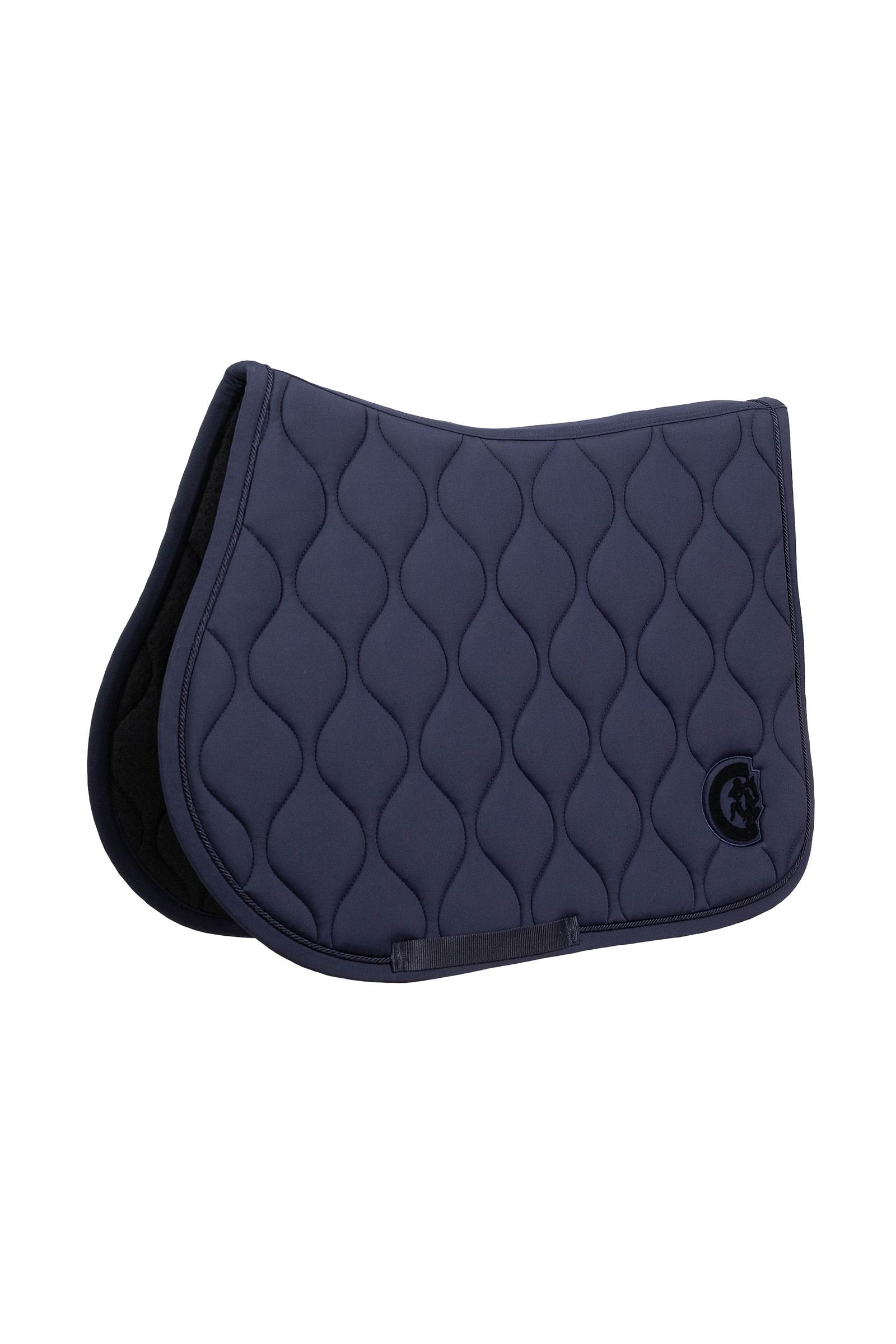 navy Kentucky Horsewear Saddle Pad Wave 3D Logo Show Jumping