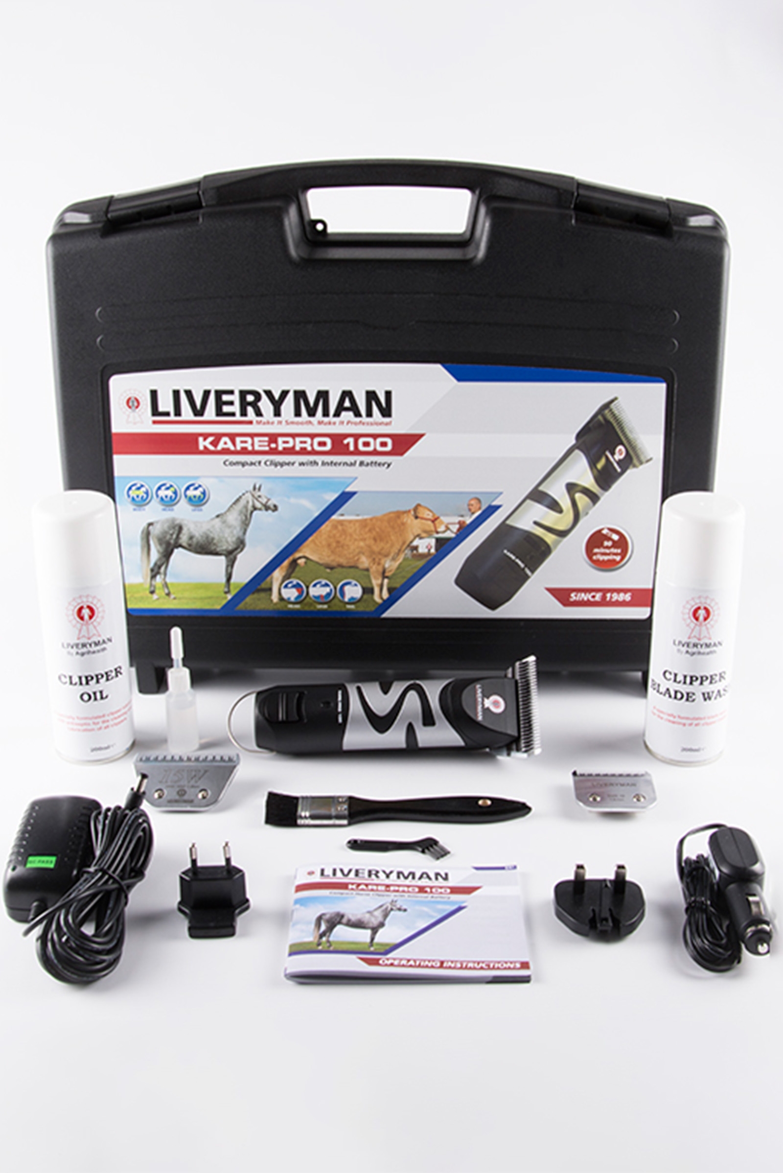 Liveryman Kare-Pro 100 Professional Pack Equine Clipper, cordless