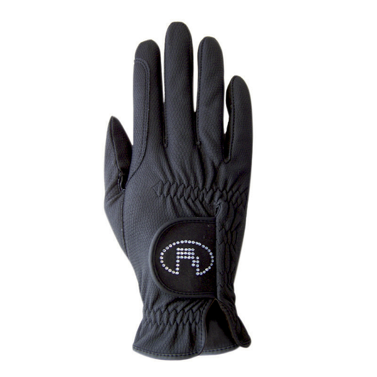 Black Roeckl Lisboa Ladies Roeck grip Swarovski riding gloves