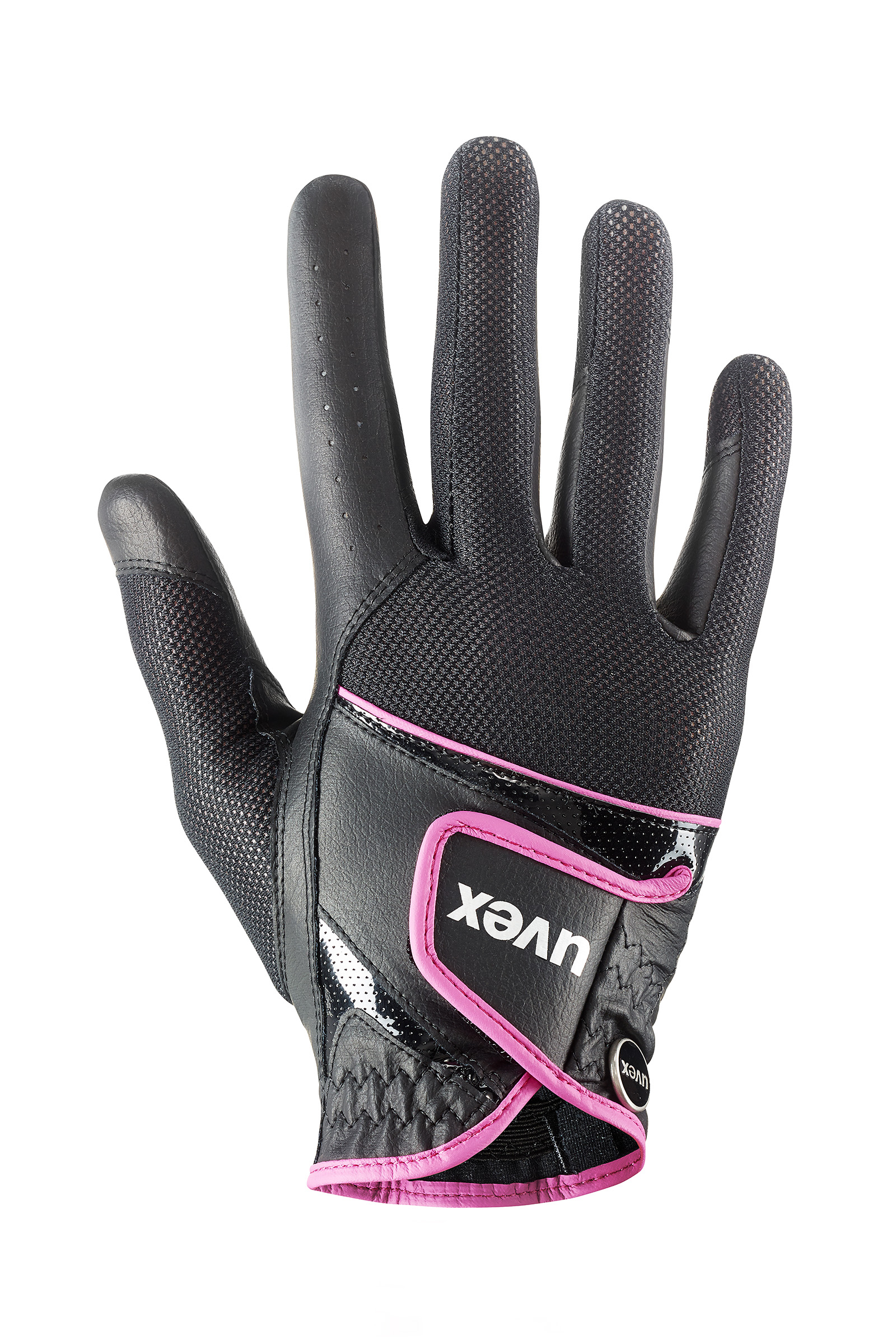 Black/Pink Uvex Sumair Riding Glove