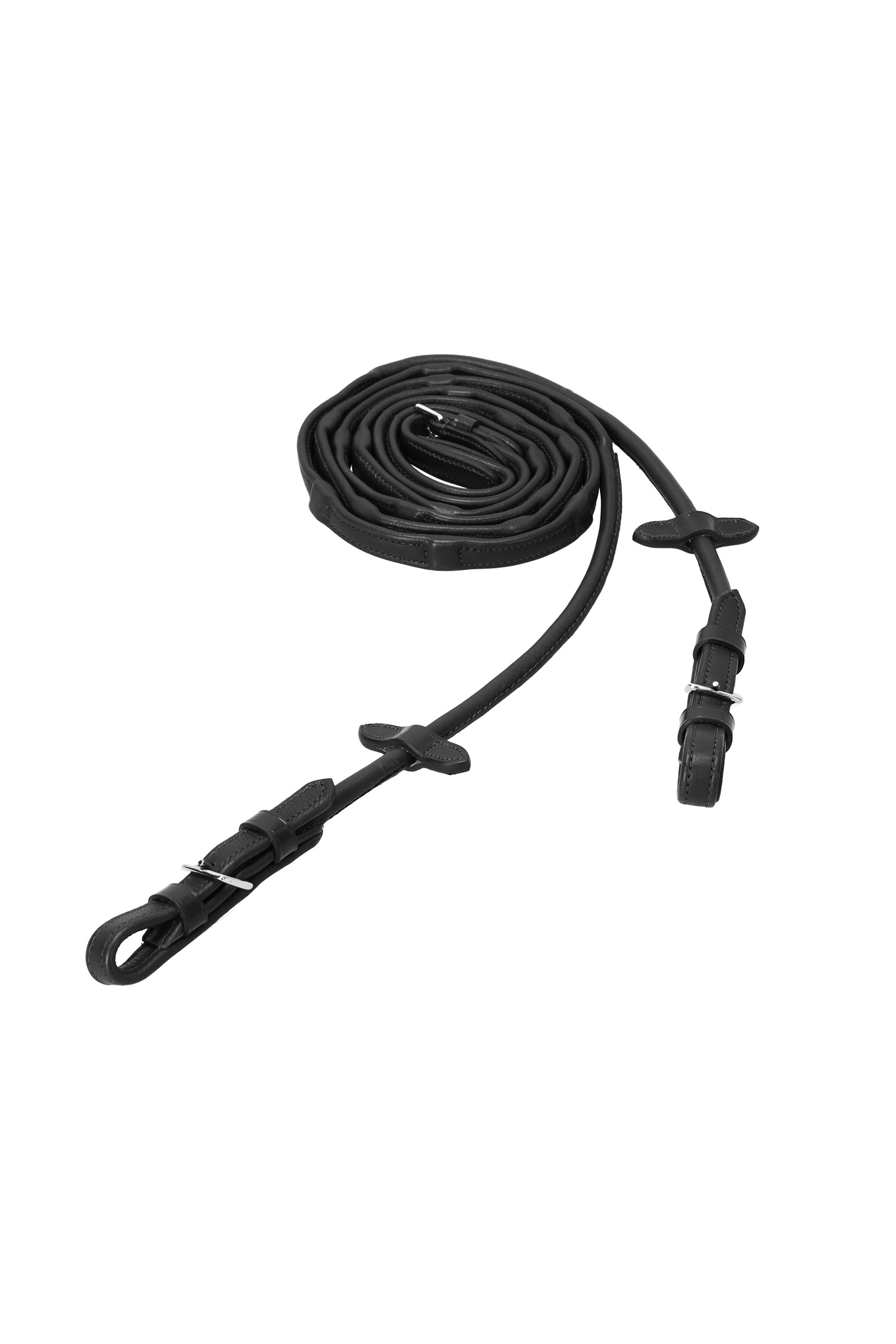 black/silver Schockem&ouml;hle Sports Durasoft Rolled Reins