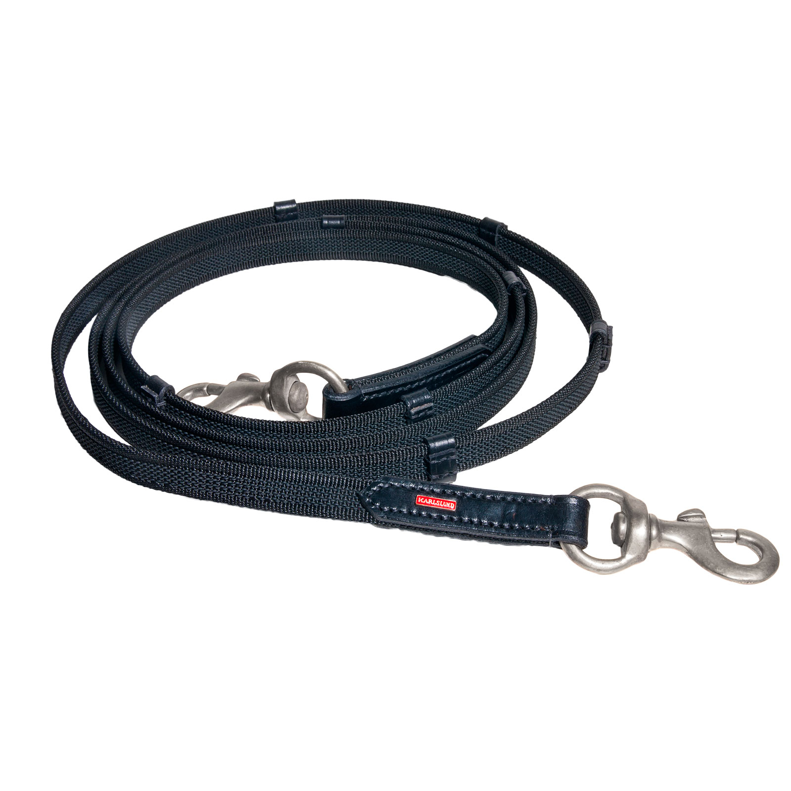 Black/Chrome Karlslund Supergrip rubber reins
