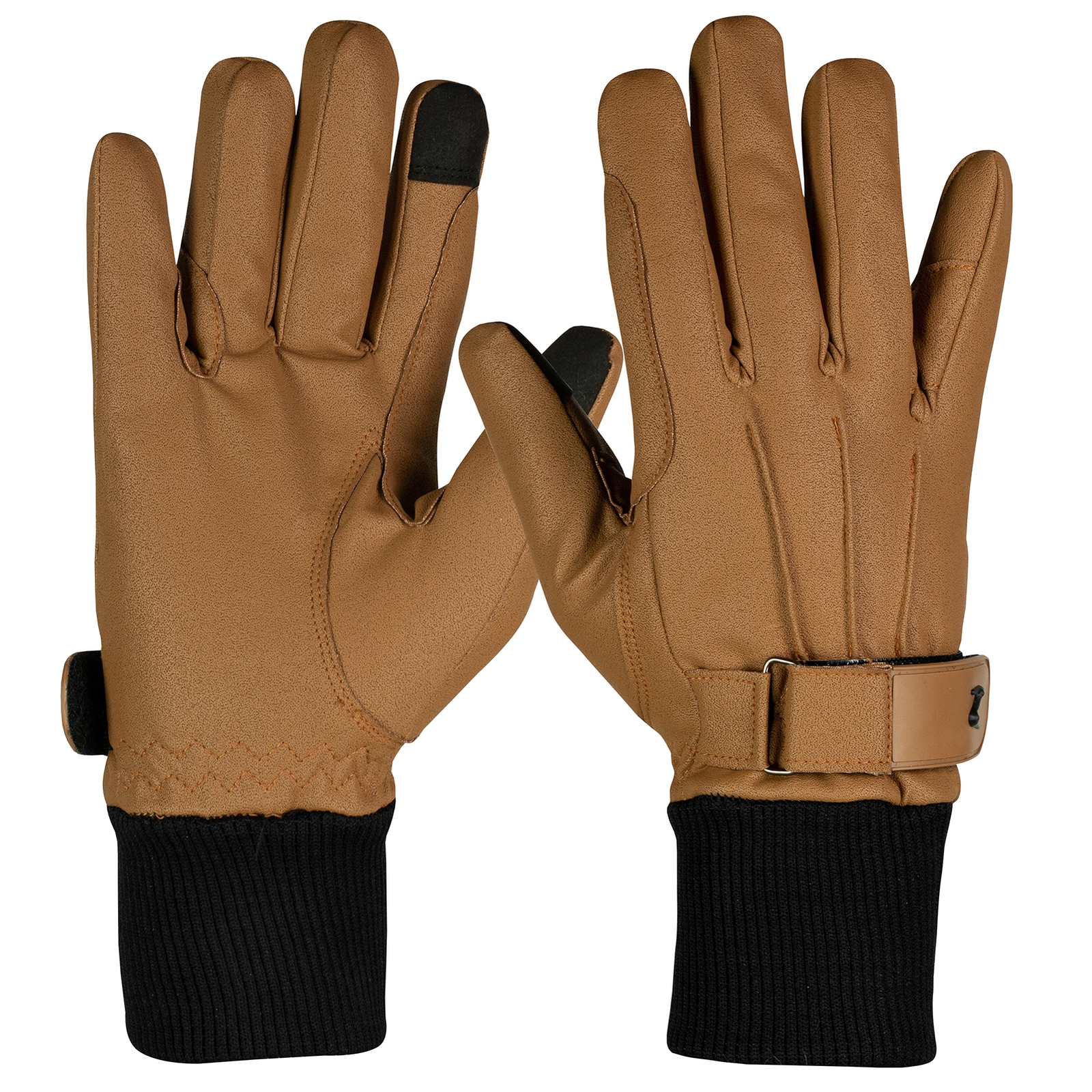 Horze PU Leather Fleece-Lined Riding Gloves