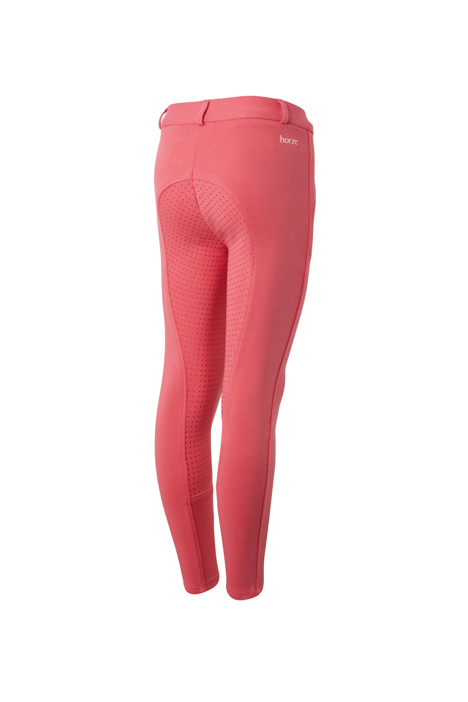 Peony pink Horze Kids Active Silicone Grip Full Seat Breeches