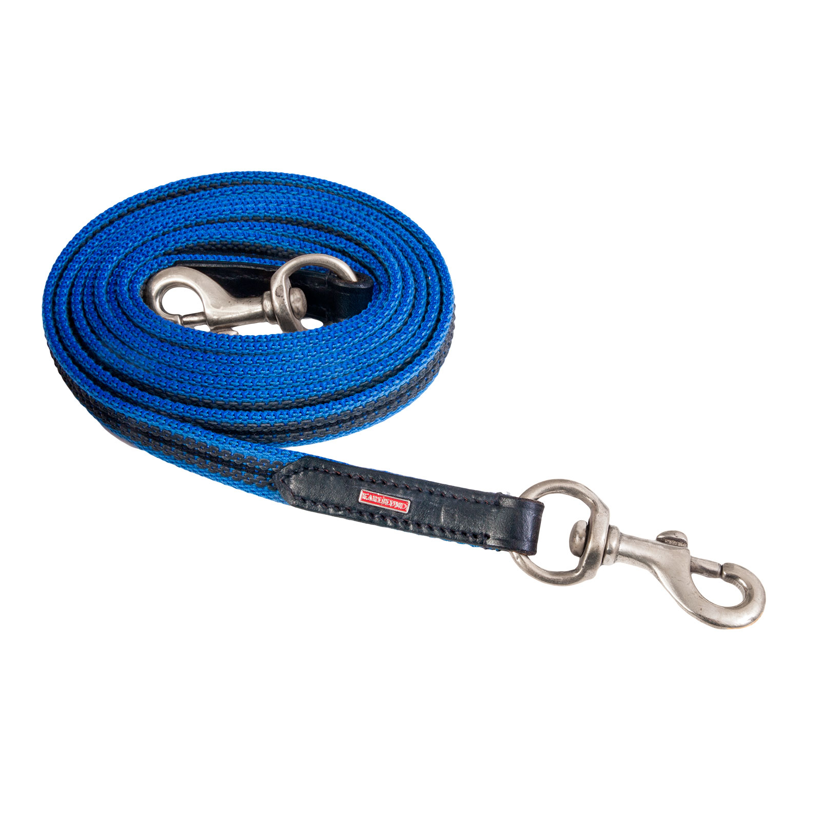 Blue/Chrome Karlslund Woven rubber reins